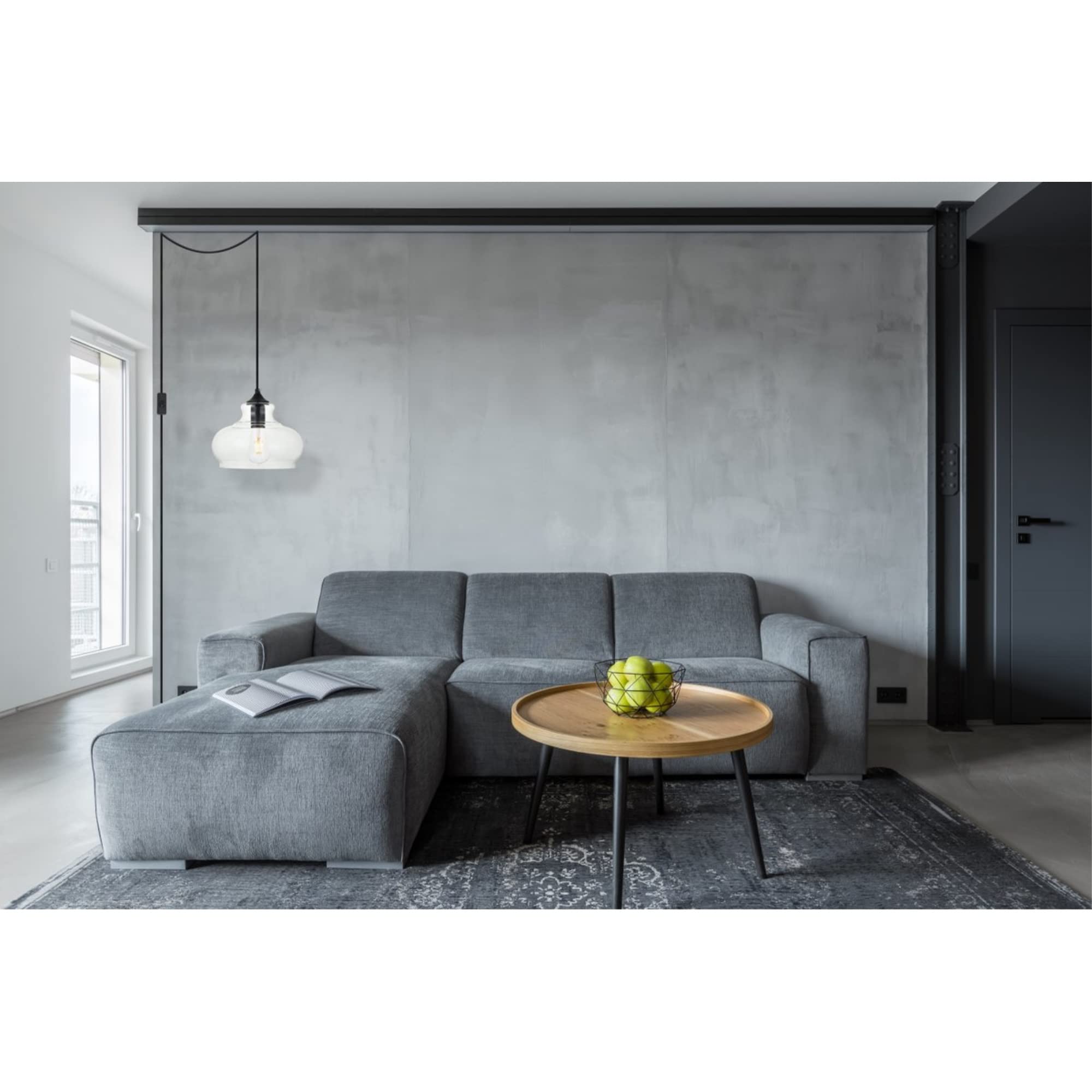 Living District Destry 1-Light Mid-Century Metal Pendant in Black Finish