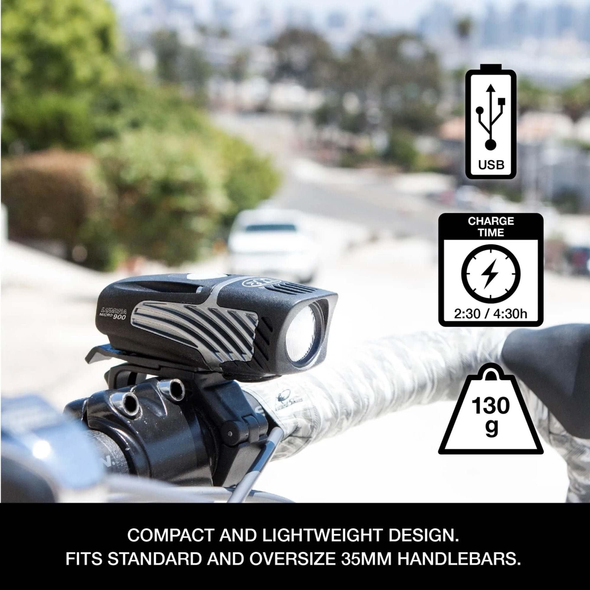 Niterider Lumina Micro 900 Front Bike Light Sabre 110 Rear Bike Light Combo Pack- Usb Rechargeable Bicycle Headlight Led Front L