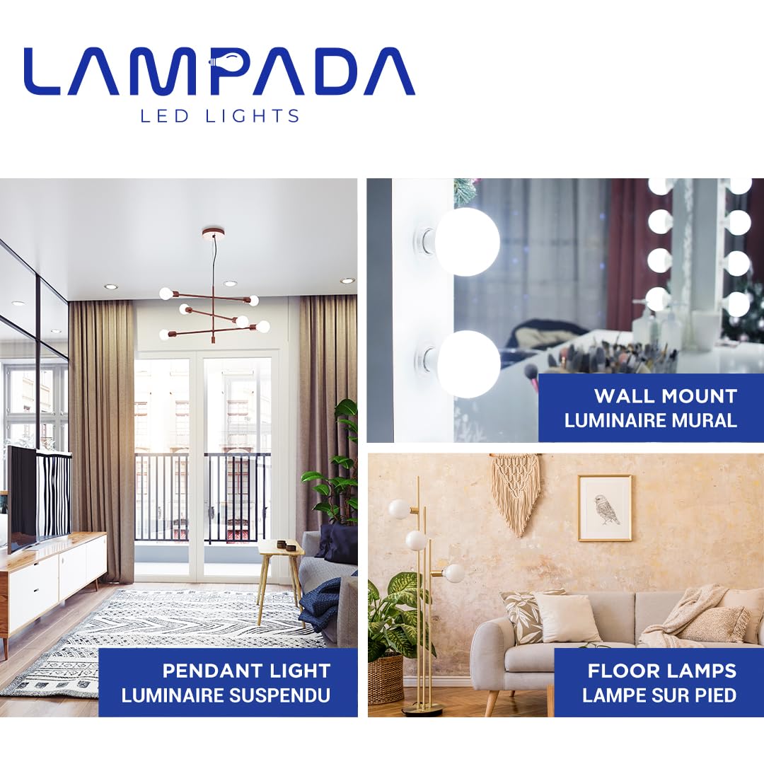 Lampada 6 Pack Vanity Globe Light Bulbs G25 Globe Led For Bathroom Mirror 3000K Warm White, Dimmable, 500 Lm, 5W, E26 Base, Roun