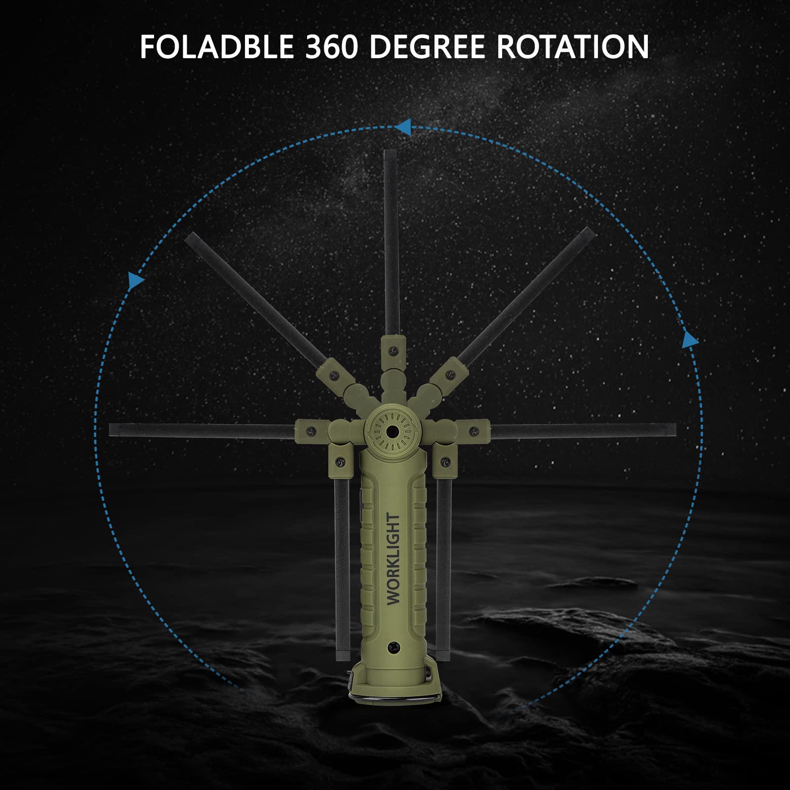 Lmaytech Men Tools For Christmas Birthday Gift 2 Packs Led Rechargeable Work Light Flashlights, 360°Rotate 5 Modes,Gifts For Men Him Dad Handyman For Car Repair, Grill And Outdoor