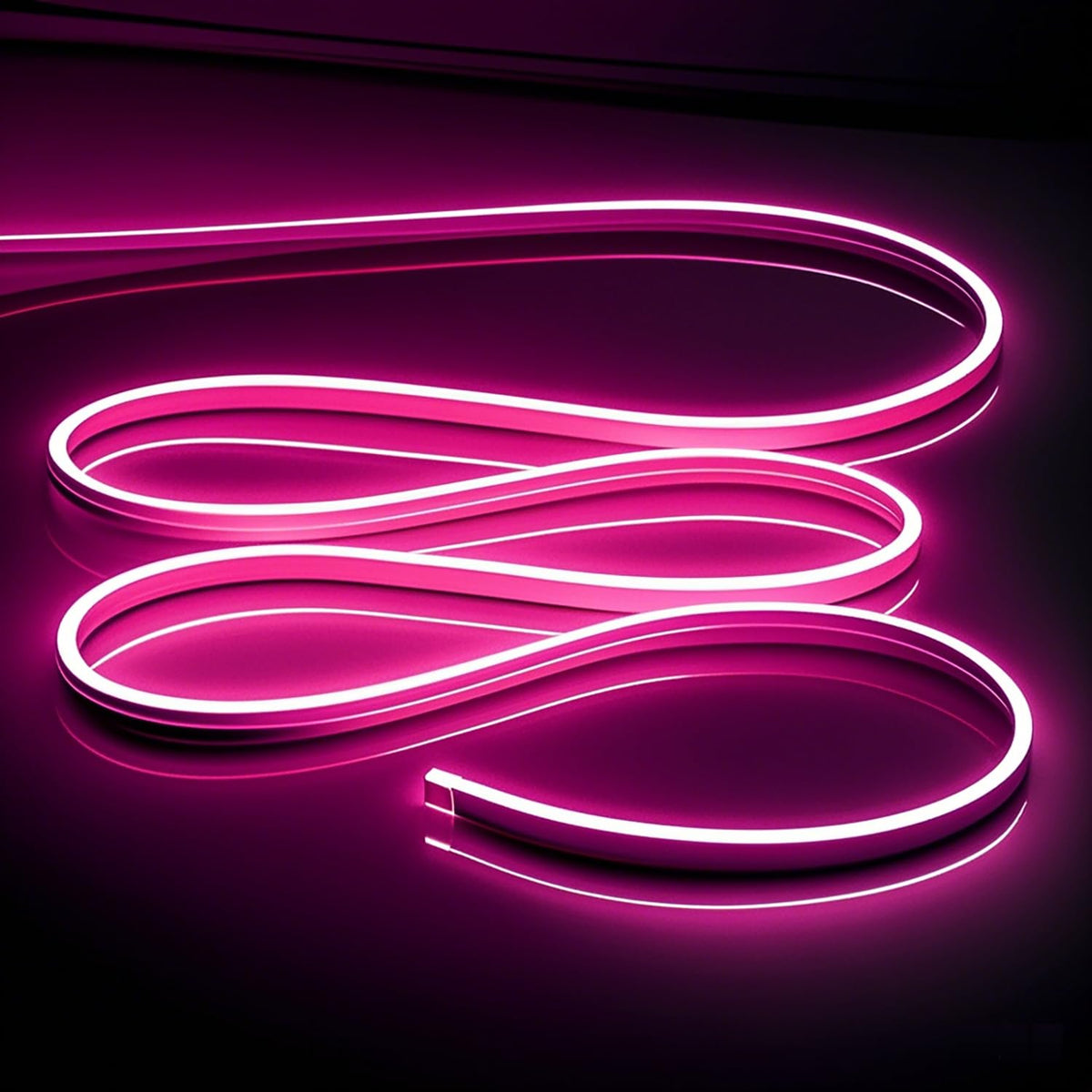 OWOFYDR Neon LED Strip Lights Pink 16.4FT/5M 12V DC Waterproof Flexible LED NEON Light for Indoors Outdoors Decorm (No Adapter, 