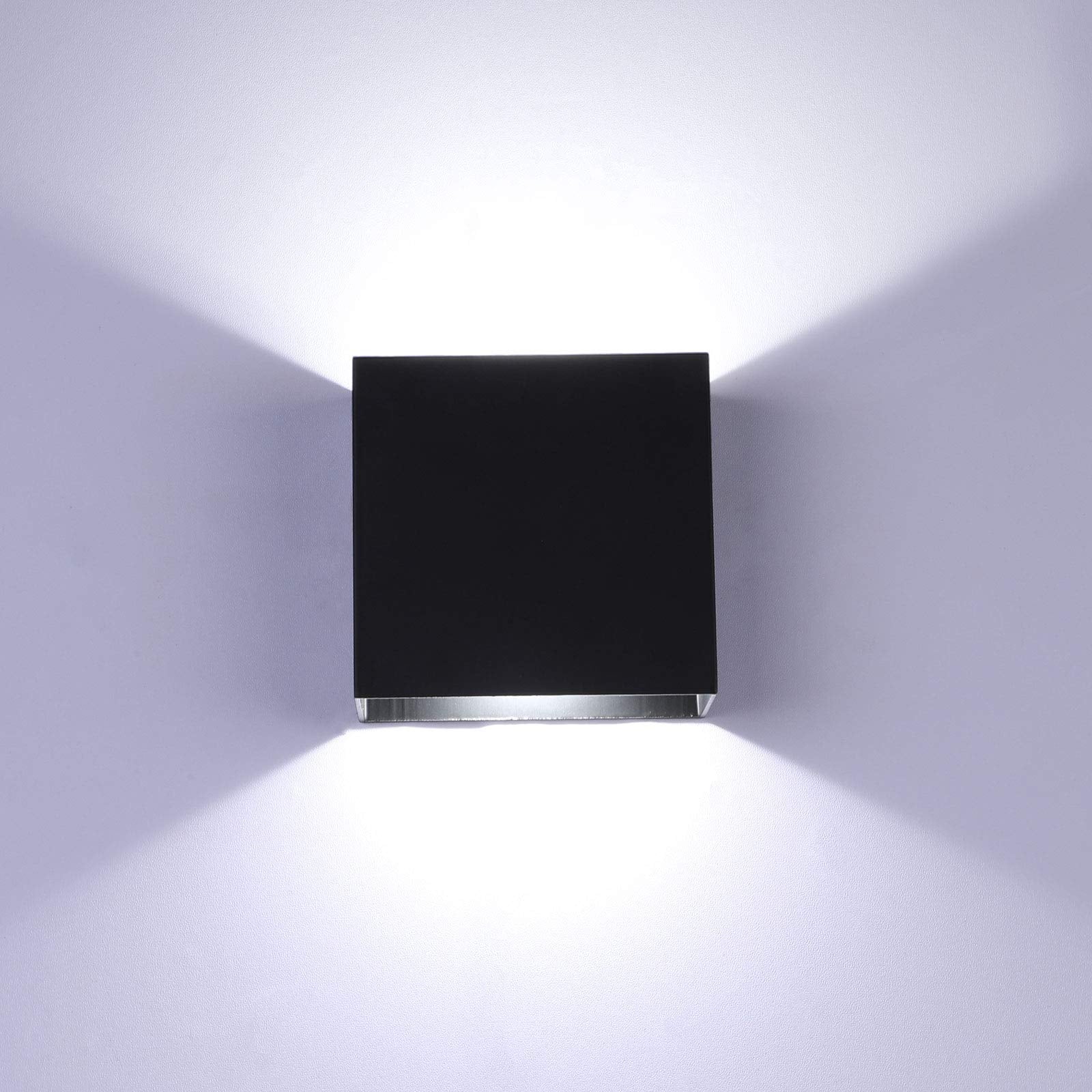 Lightess Mini LED Wall Sconce, Dimmable 10W, Modern Black Up Down Wall Lamp, Aluminum, Cool White, Model LG9926477