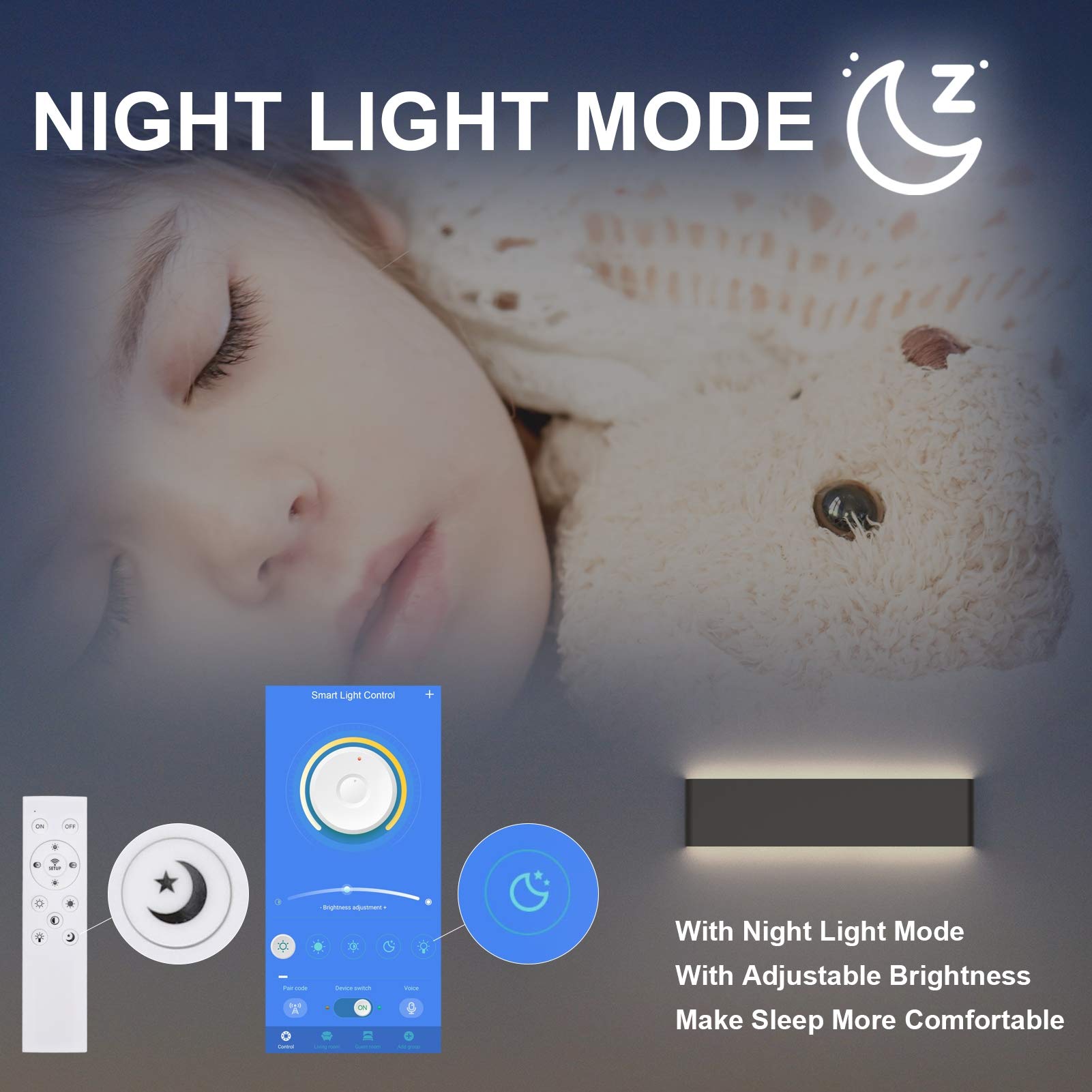 Aipsun 24In App & Remote Control Dimmable Modern Black Vanity Light Fixtures Color Temperature Adjustable Led Bathroom Light Fix