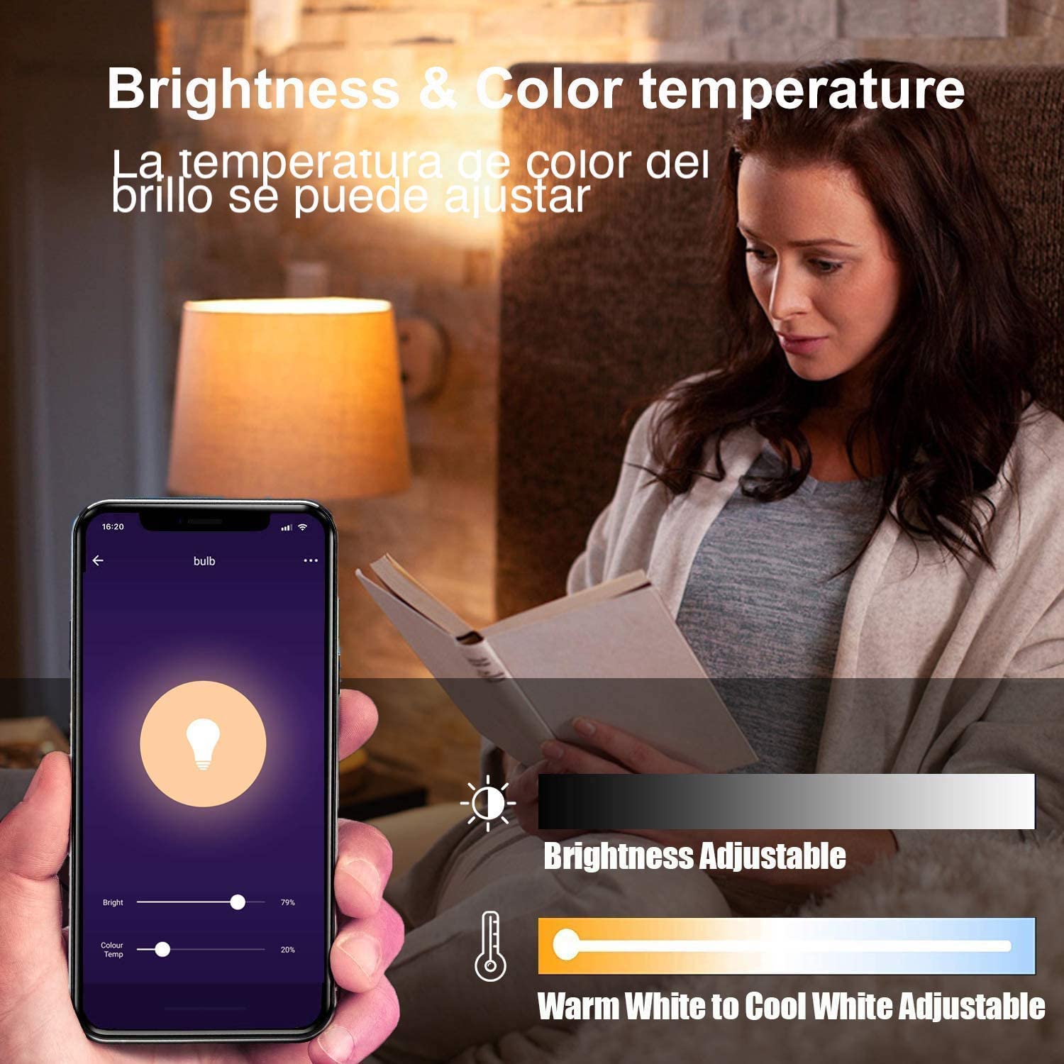 OHLUX GU24 Smart Light Bulbs, 10W 900LM, Color Changing LED, 2 Pack, Aluminum, Compatible with Alexa