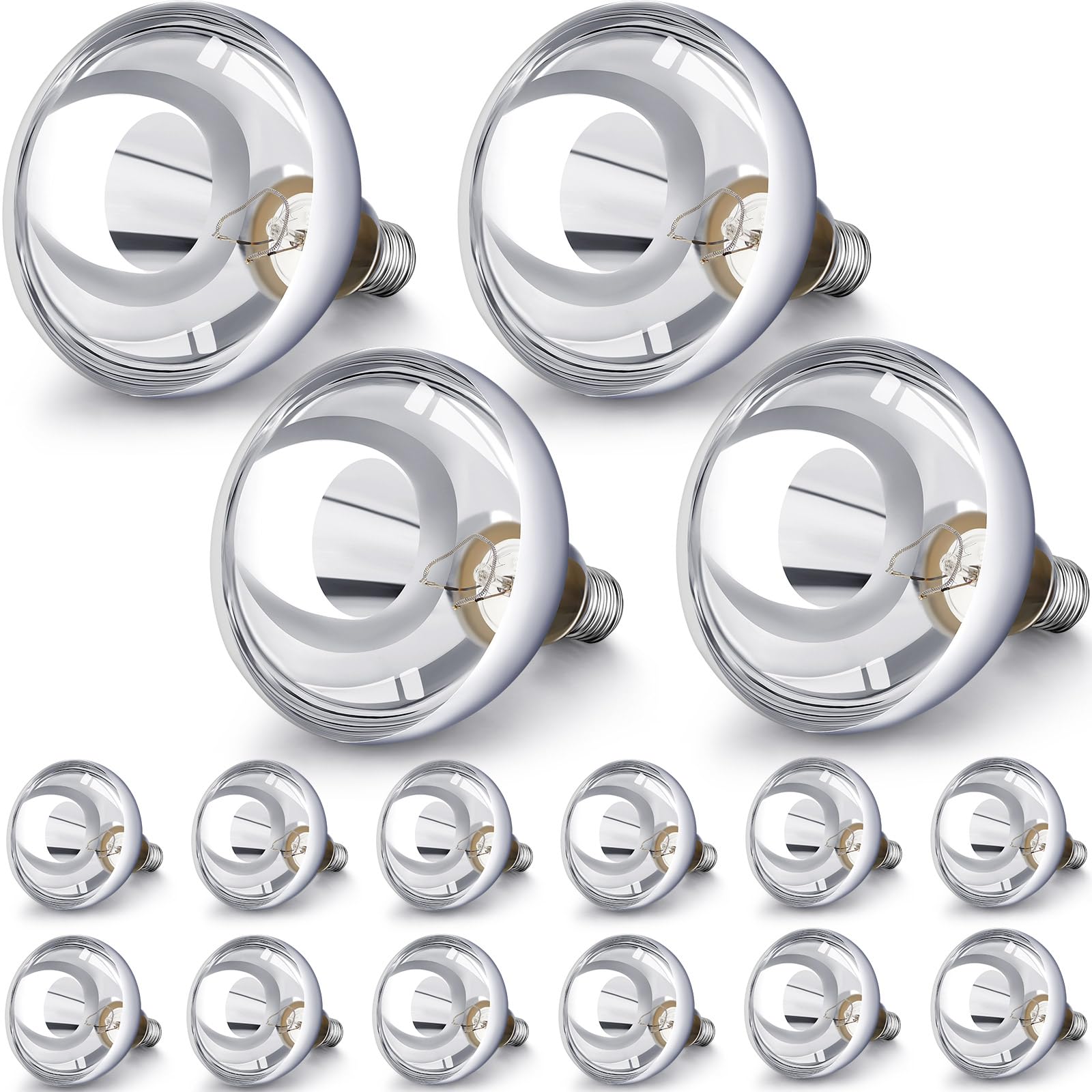 Vihose 16 Pack 250 Watt Heat Lamp 120V R40 Heat Lamp Bulbs Glass Incandescent Light Bulbs Incandescent Heating Lightbulbs For Re