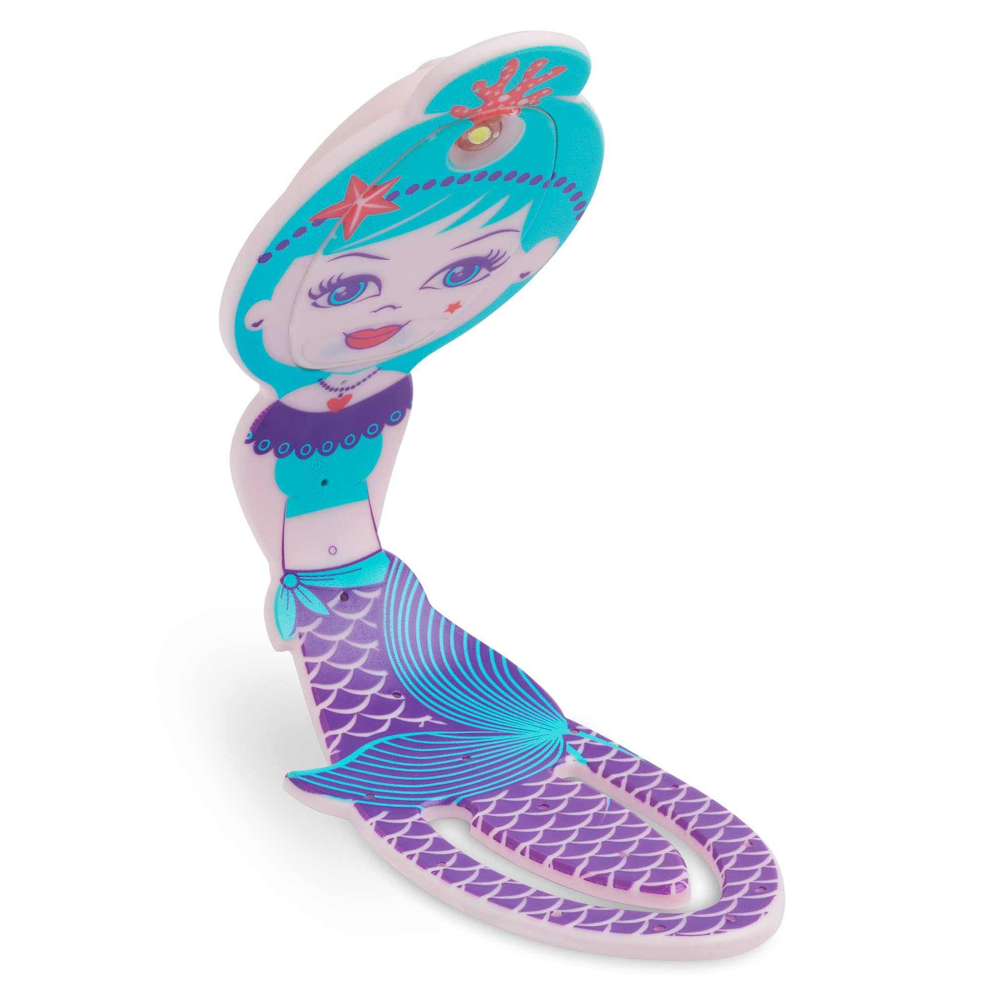 Gifts for Readers & Writers Flexilight Pal Bookmark Light | LED Clip-On | Battery Operated | Mermaid Purple