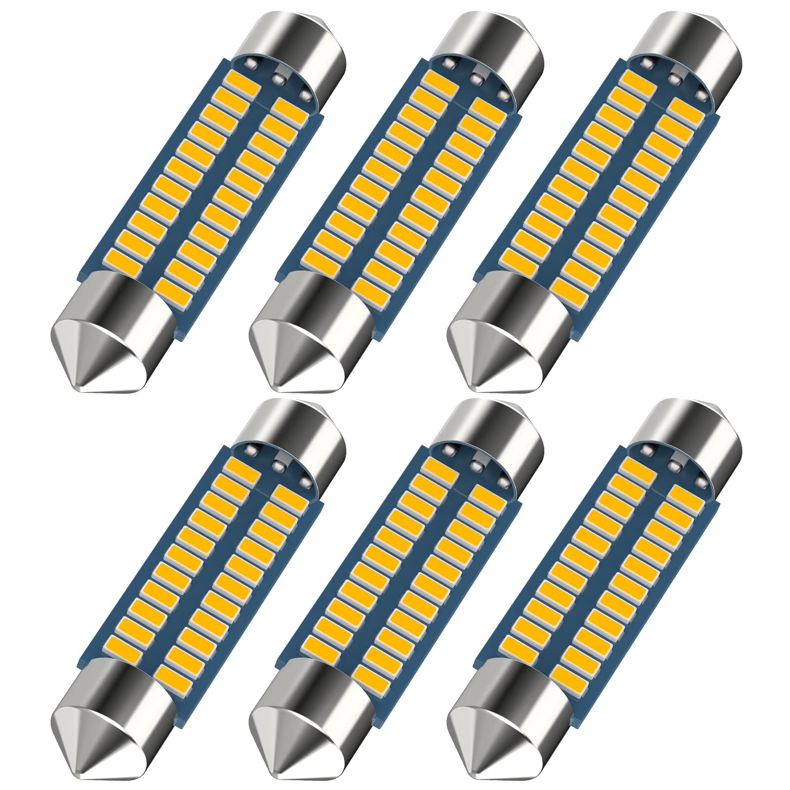Serundo Auto 578 Led Festoon Bulb 211-2 Led Car Bulb 41Mm 42Mm 1.65In 212-2 Bulb For Car Map Light Dome Light, 22Smd 3014 Chips 