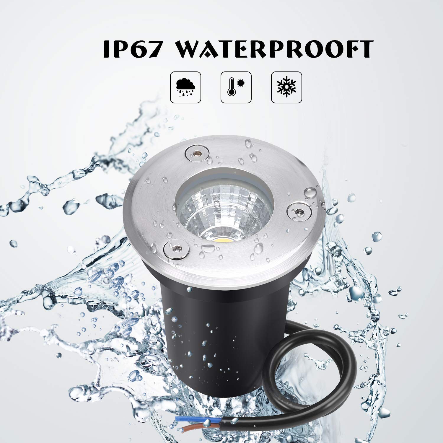 Junview 10Pack Landscape Lights Led Well Lights 6W 12V-24V Ground Lights Ip67 Waterproof Low Voltage Landscape Lighting For Driv