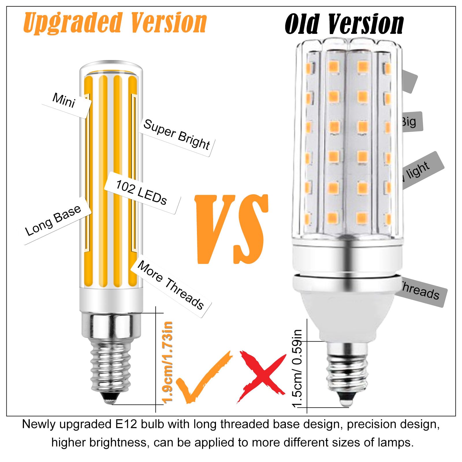 Zhenming Updated Dimmable E12 Led Bulbs 120W 150W Incandescent Bulb Equivalent,Super Bright Cob E12 Led Corn Bulb 15W 1500Lm Bul