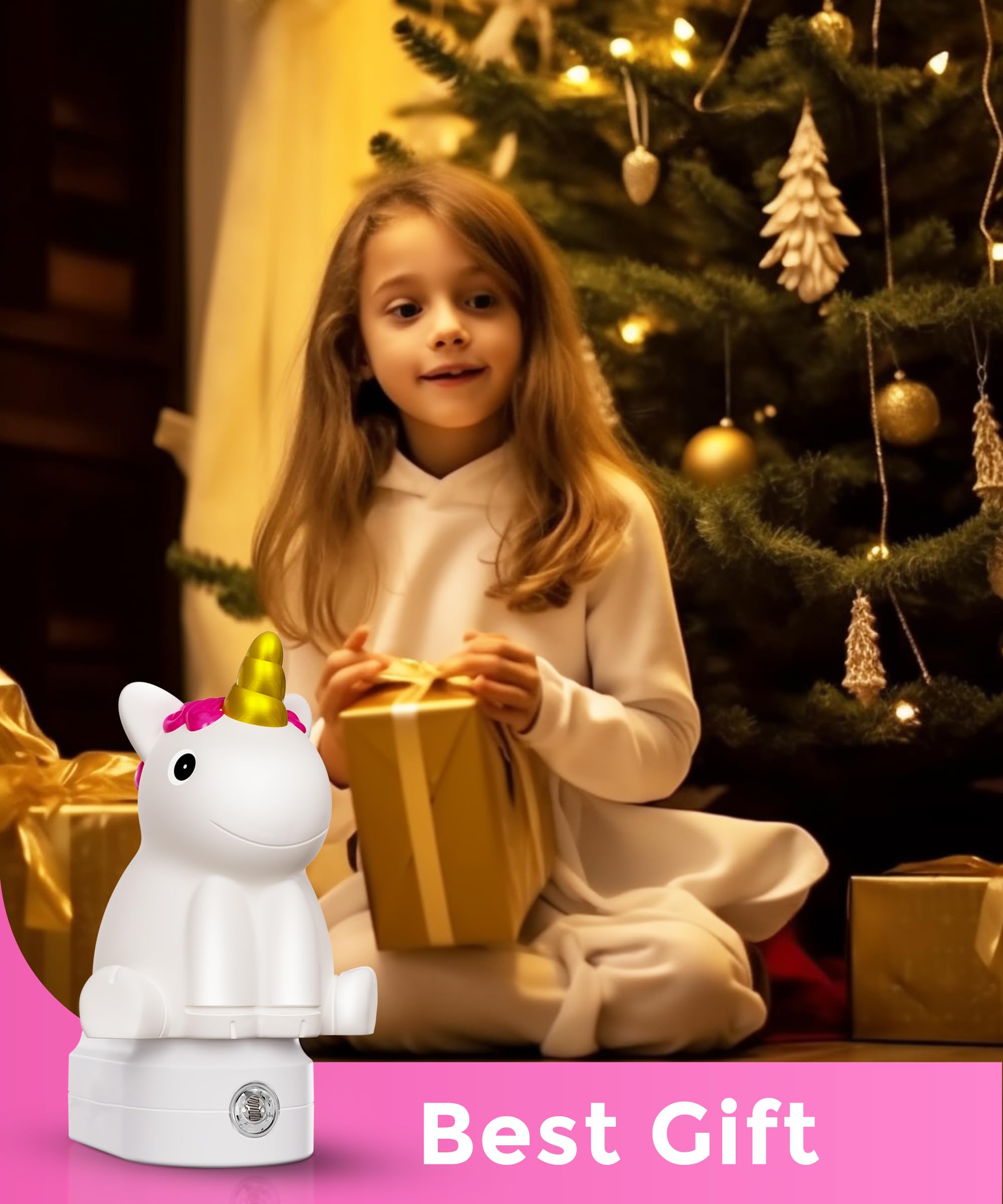 L Lohas Led Plug-In Night Light For Kids  Cute Color Changing Led Night Light With Dusk To Dawn Sensor  Christmas  Birthday Gift Nightlight For Girls & Kids  Room Decor