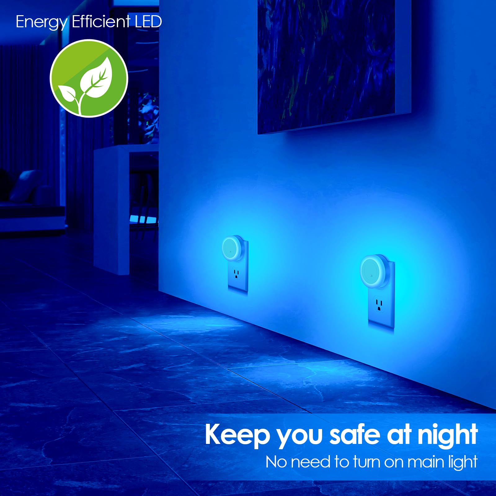 Folksmate Led Night Light, Dimmable Plug-In Dusk To Dawn Sensor Hallway Lights, Smart Nightlight For Bathroom, Bedroom, Adults &