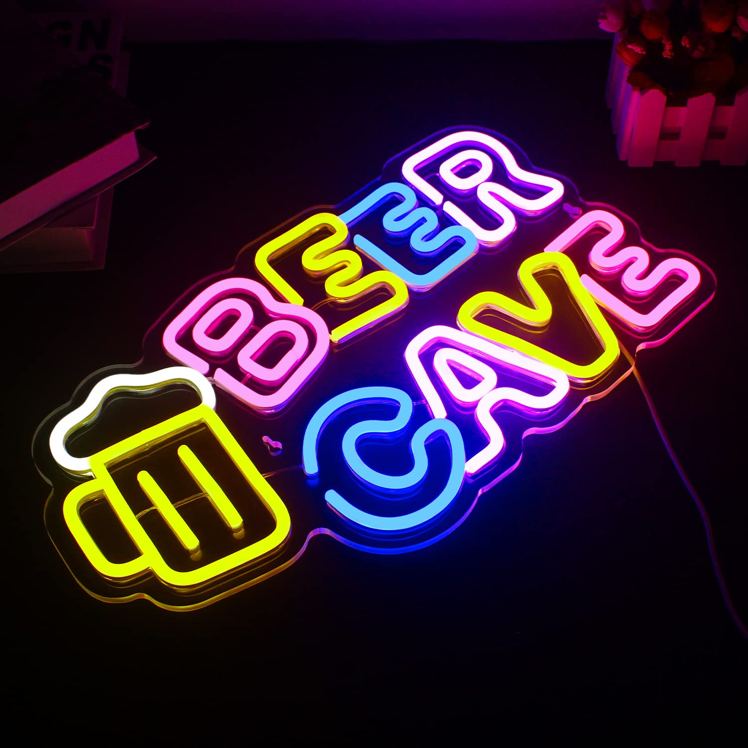 LUCUNSTAR Neon malt-inspired Sign - Acrylic Wall Decor Light for Room or Bar - malt-inspired Cave Design