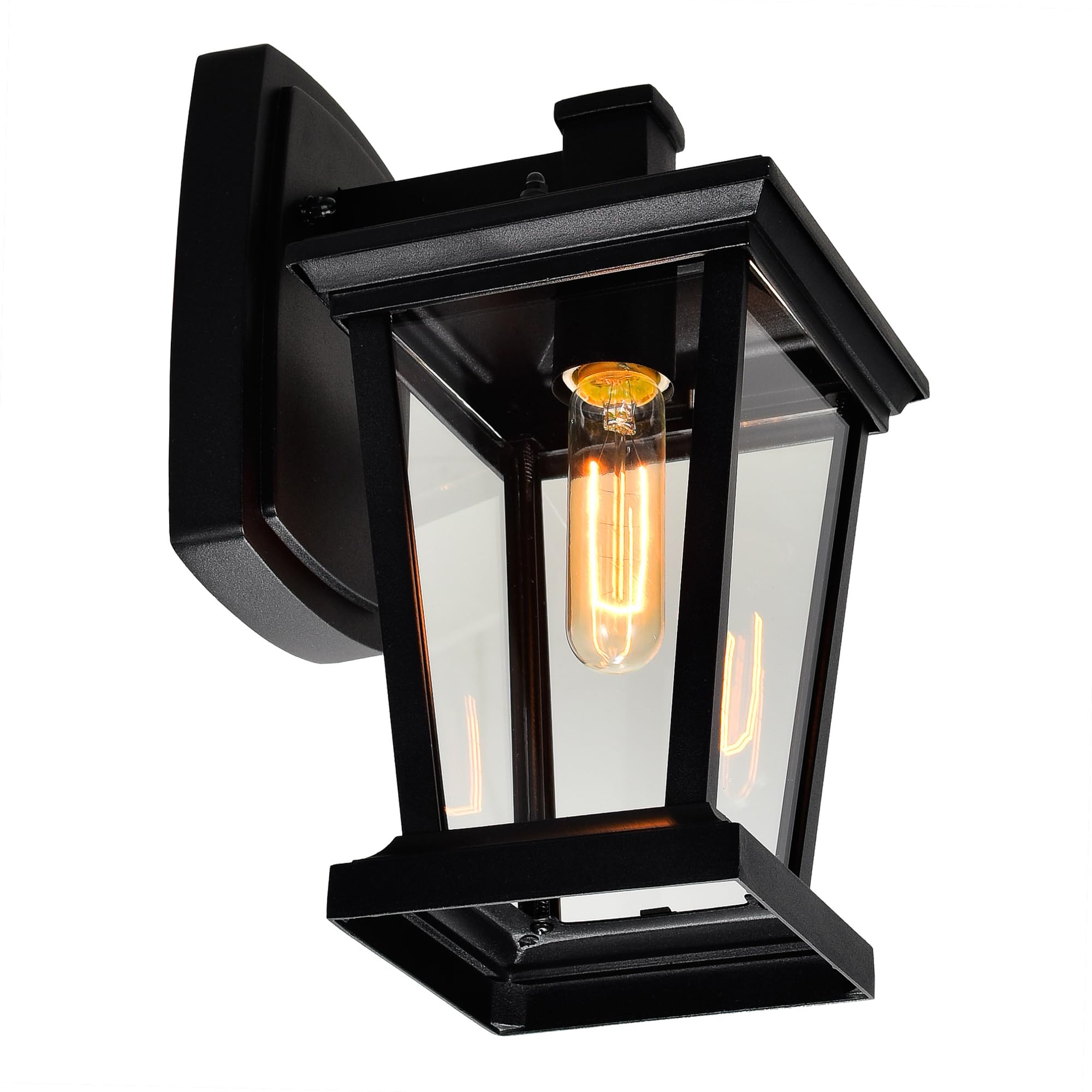 Cwi Lighting Leawood Black Outdoor Wall Light - 1 Light Metal Fixture