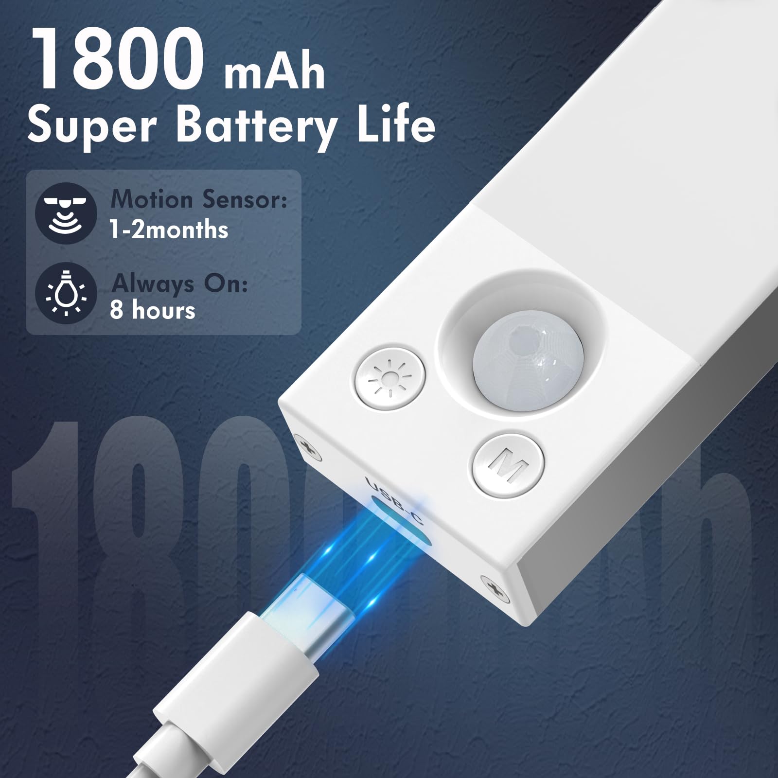 Under Cabinet Lighting 4 Pack,Under Cabinet Lights Wireless,Motion Sensor Light Indoor Rechargeable Battery Operated,Dimmable Un