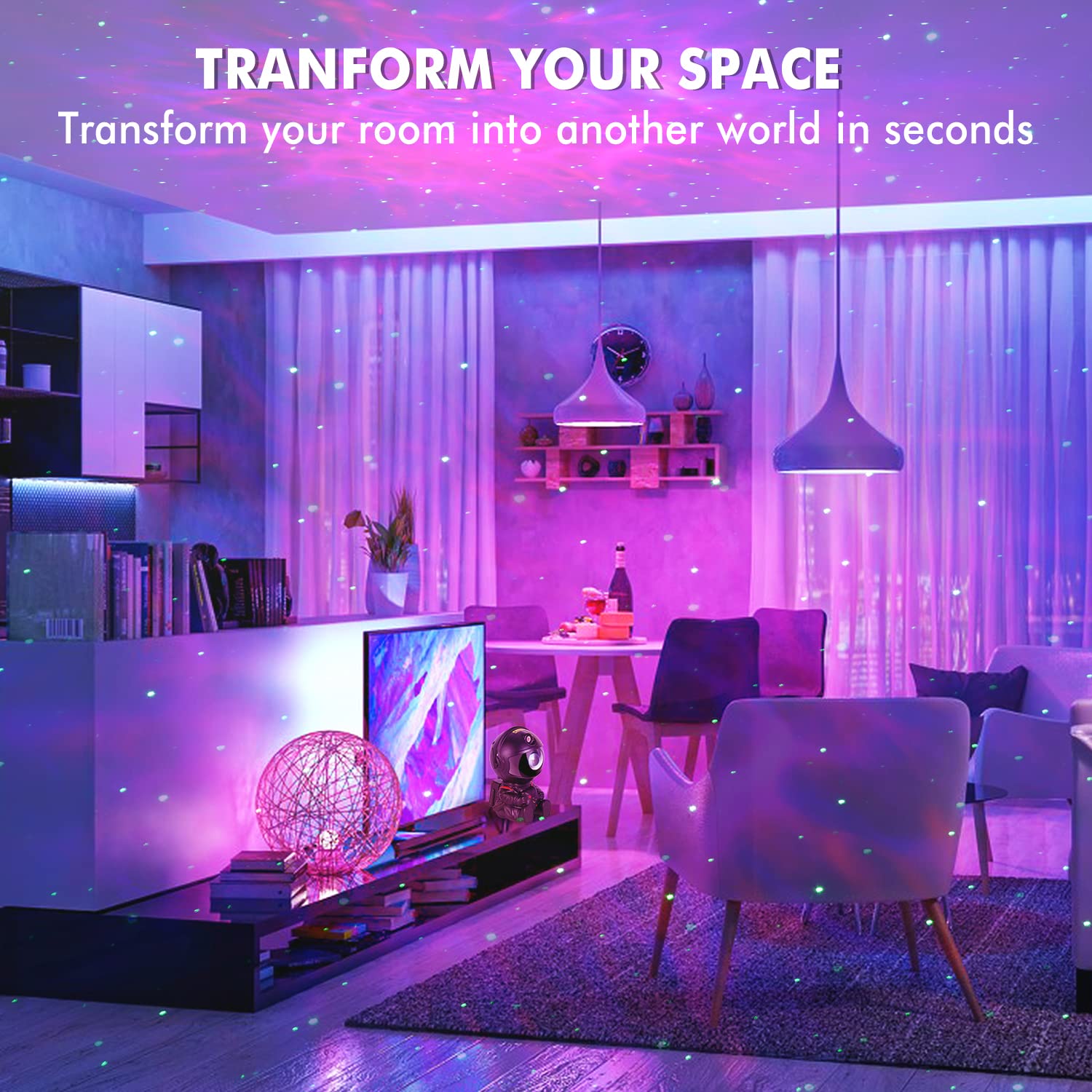Astronaut Star Projector, Kids Night Light, Nebula Projector Light. Galaxy Bedroom Projector, Adult Playroom/Home Theater/Ceilin