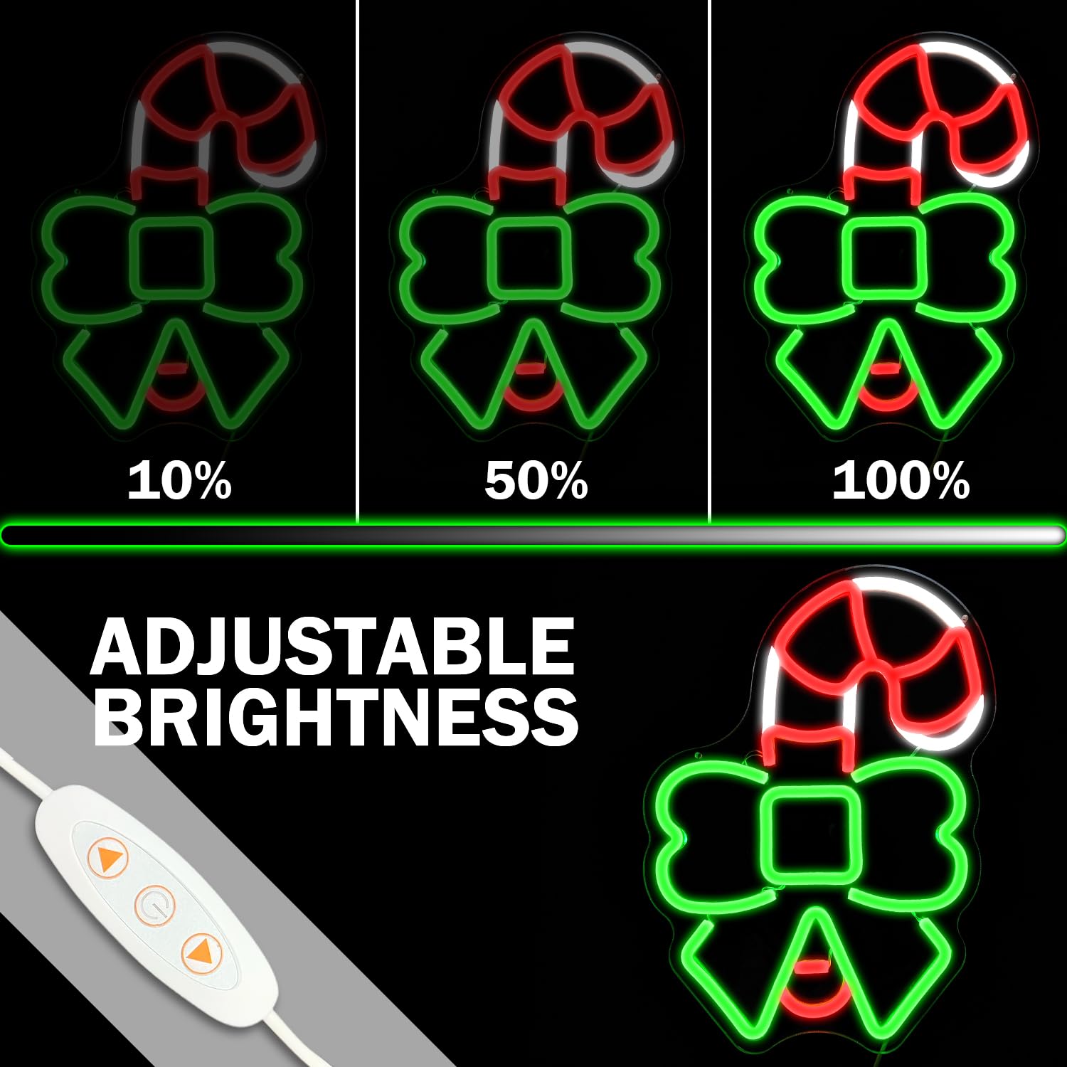 Christmas Candy Neon Sign for Wall Decor Dimmable Christmas Neon Sign for Bedroom Led Neon Light Signs Light Up Signs for Childr