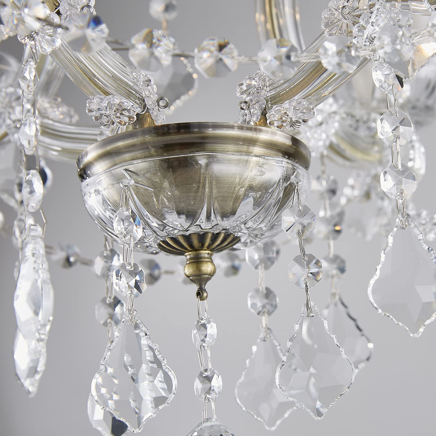 Saint Mossi 4 Light Maria Therese K9 Crystal Chandelier Light Fixture,Antique Brass Finish,Modern Chandelier Small Chandlier for