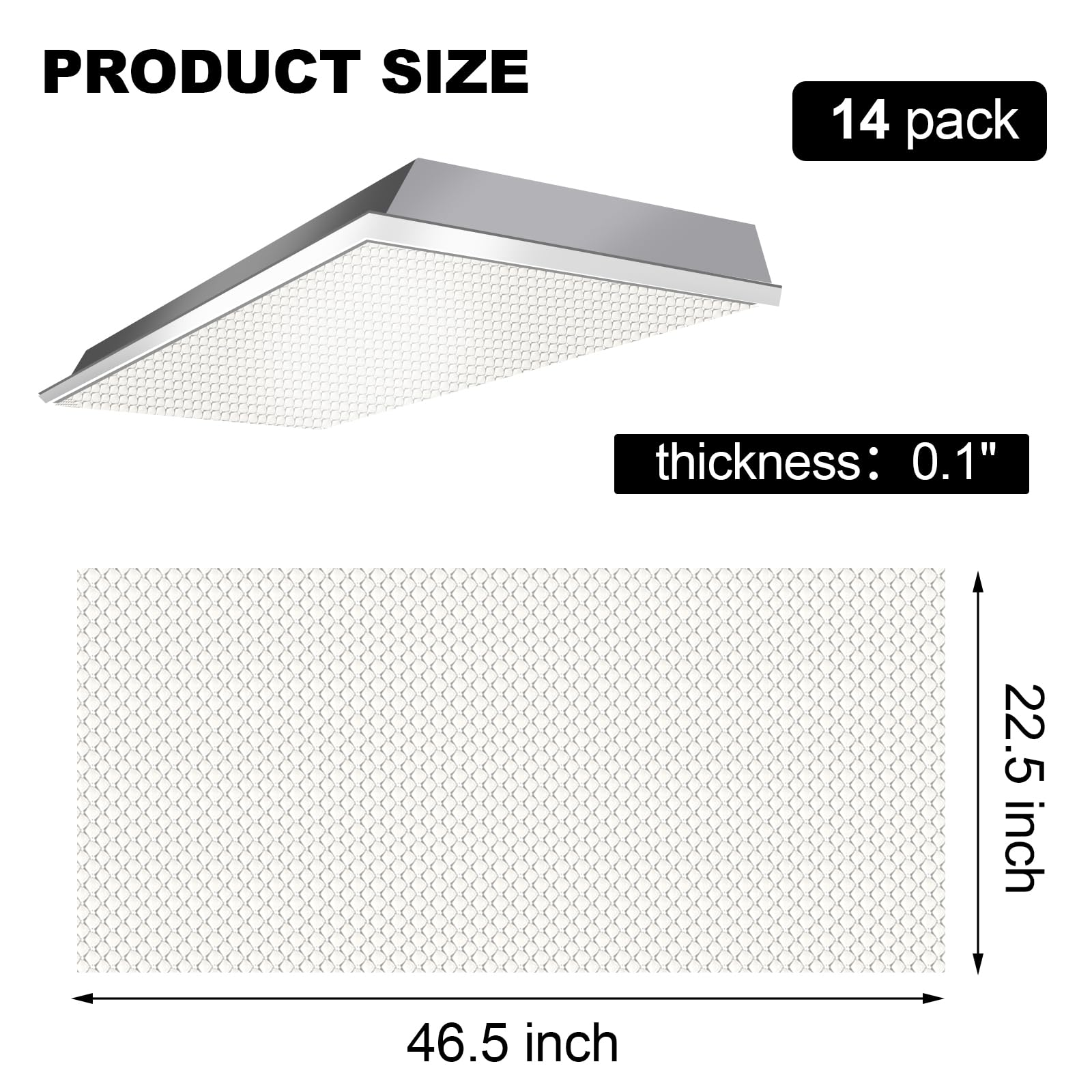 Pangda 16 Pack Replacement Fluorescent Light Covers Clear Acrylic Ceiling Lighting Panel Flat Sheet For Overhead Fixtures  22.5 X 46.5 X 0.1 Inch