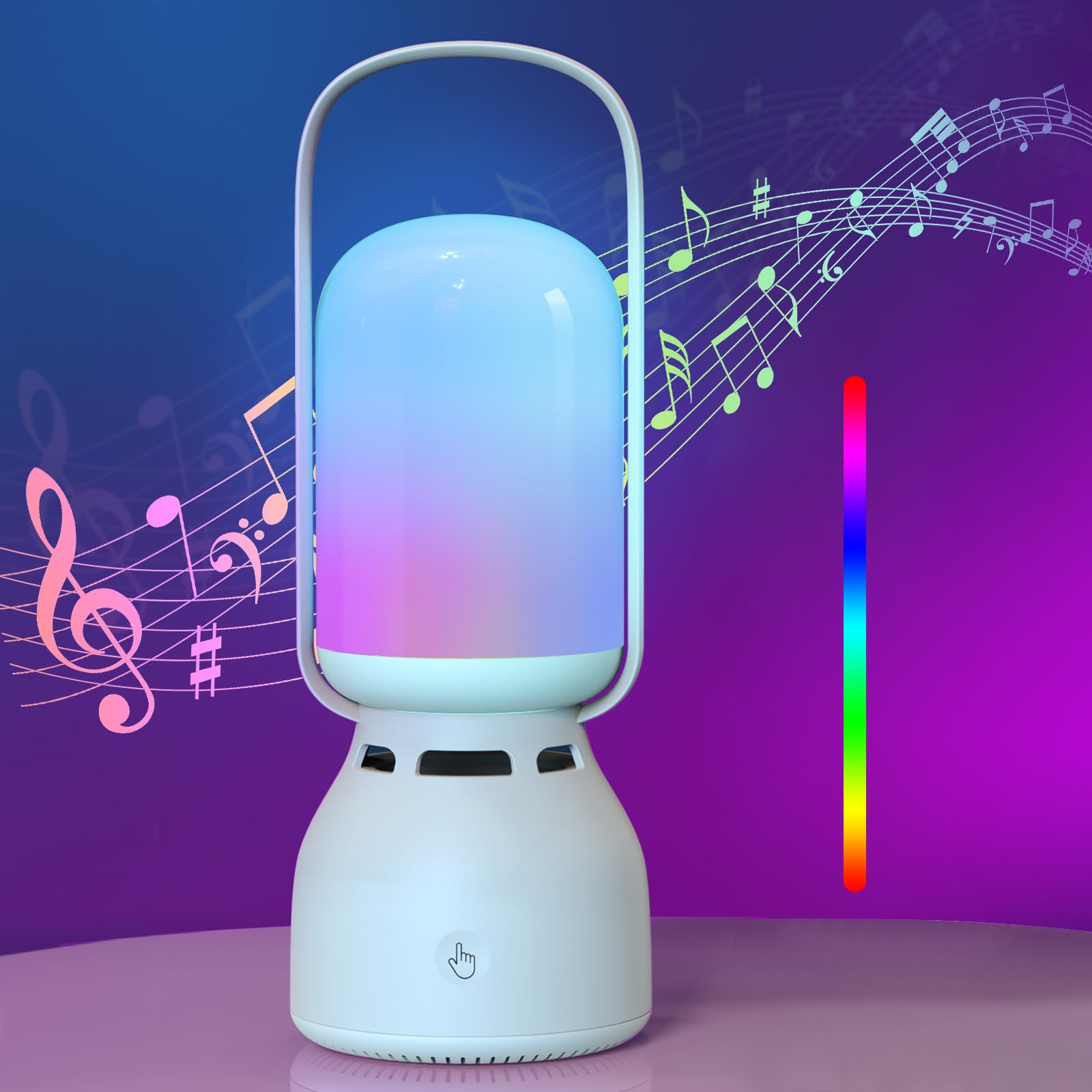 doopo Portable Night Light Bluetooth Speaker, Touch Control Bedside Lamp Dimmable, RGB Multi-Color Changing, Table Lamp for Bedr