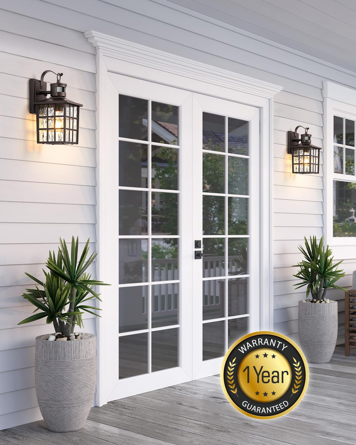 VIANIS Motion Sensor Outdoor Lights, Waterproof Wall Mount Lantern, Oil-Rubbed Bronze, Model V81031BR