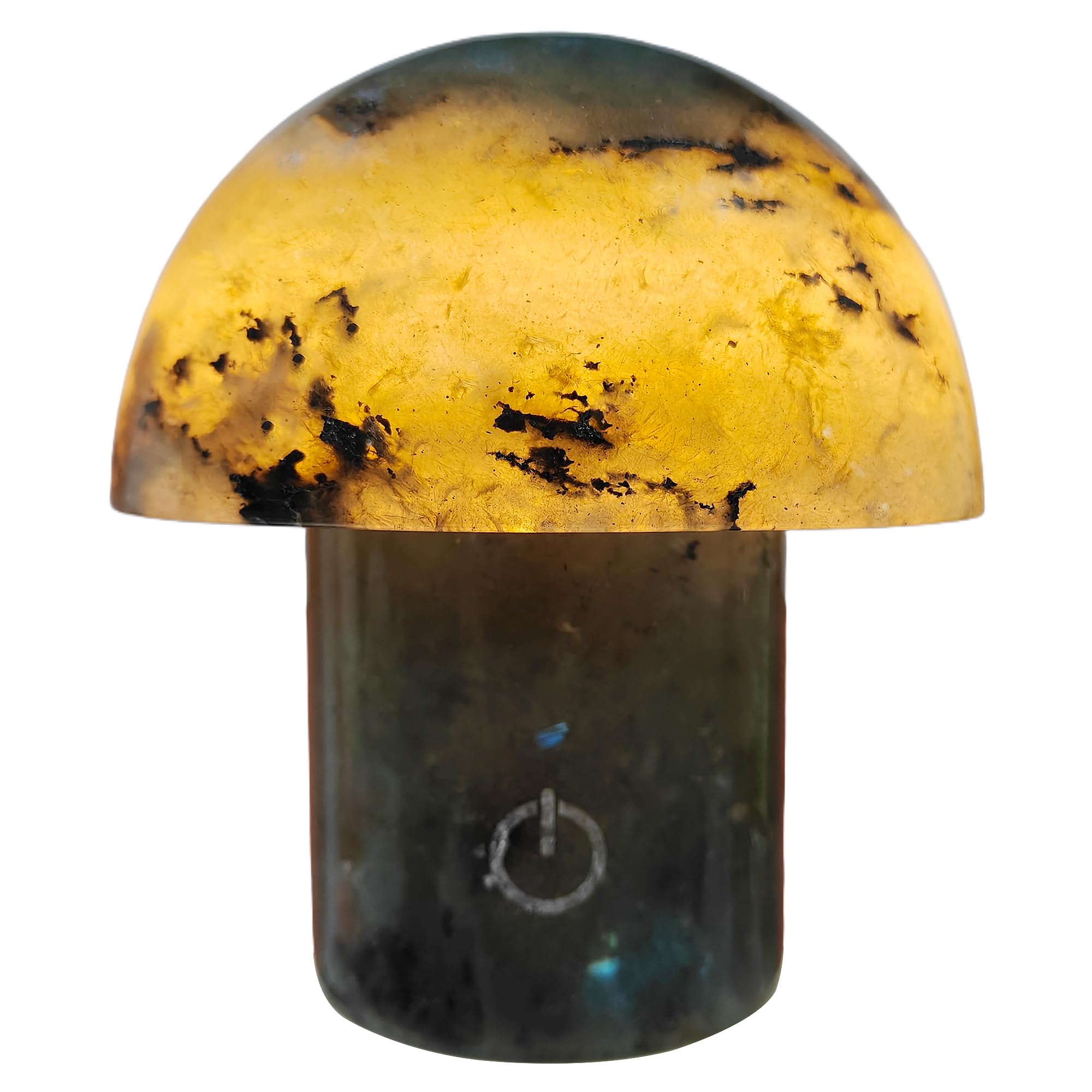 Marble Touch Table Lamp 4.3 x 4.7 - Natural Onyx Mushroom LED Night Light  Rechargeable Soft Glow Stone Bedside Lamp for Meditation  Yoga  Bedroom  Entryway Decor