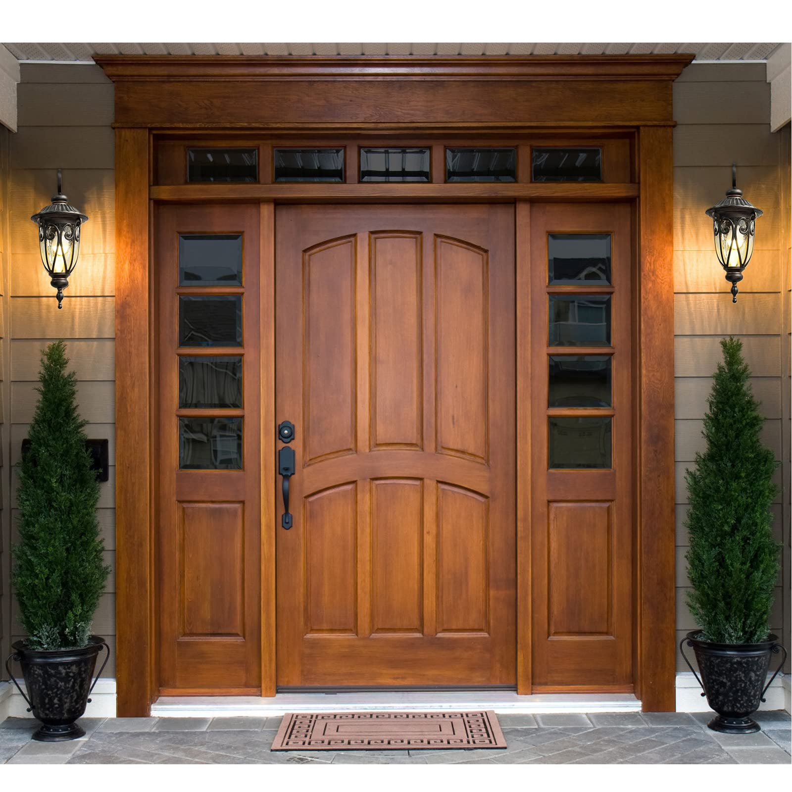 Goalplus 23&quot; Large Antique Bronze Outdoor Wall Light Sconce With Clear Glass Shade