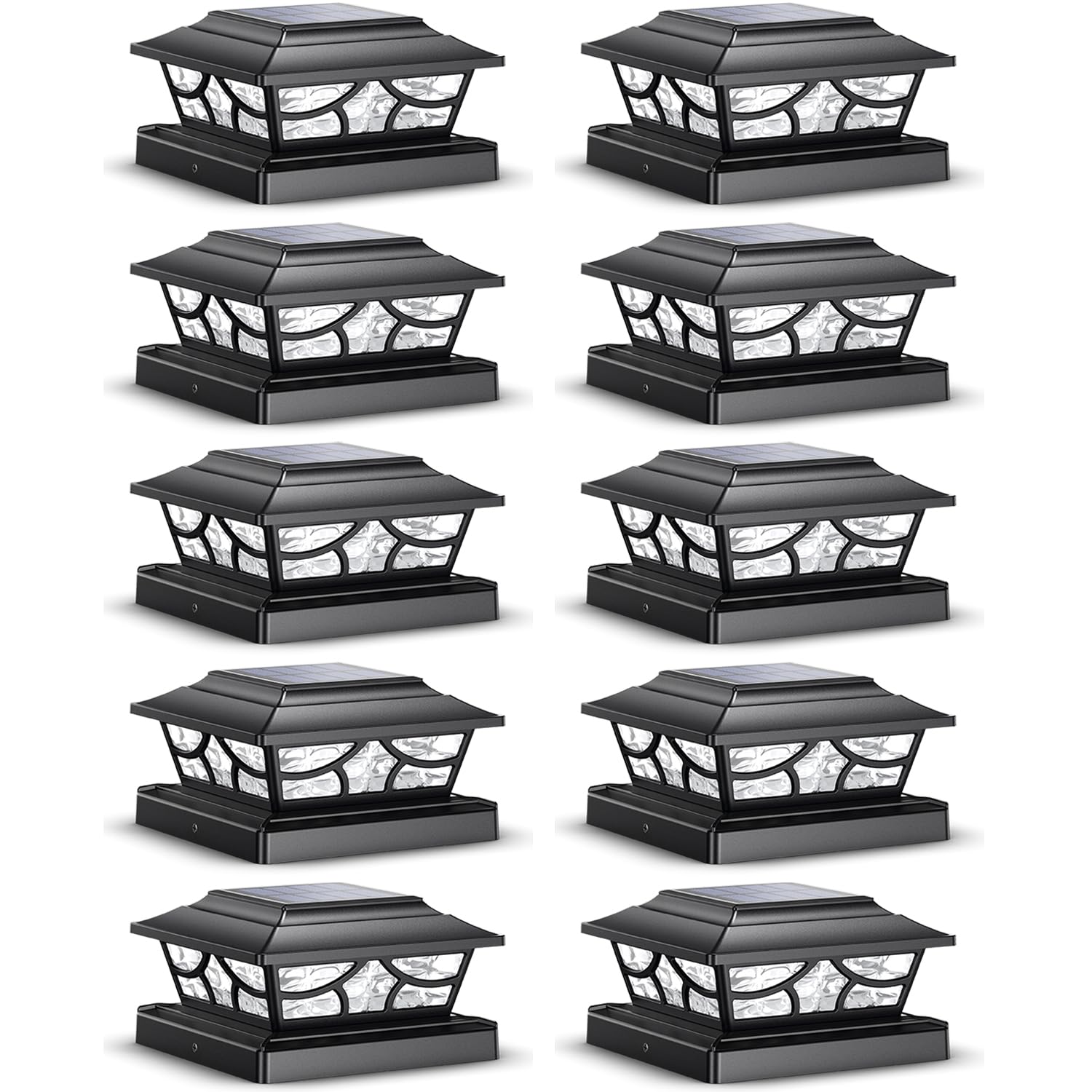 SIEDiNLAR Solar Post Lights Outdoor 4 Modes Fence Deck Post Cap Light for 4x4 5x5 6x6 Vinyl Wooden Posts Garden Patio Decor, War