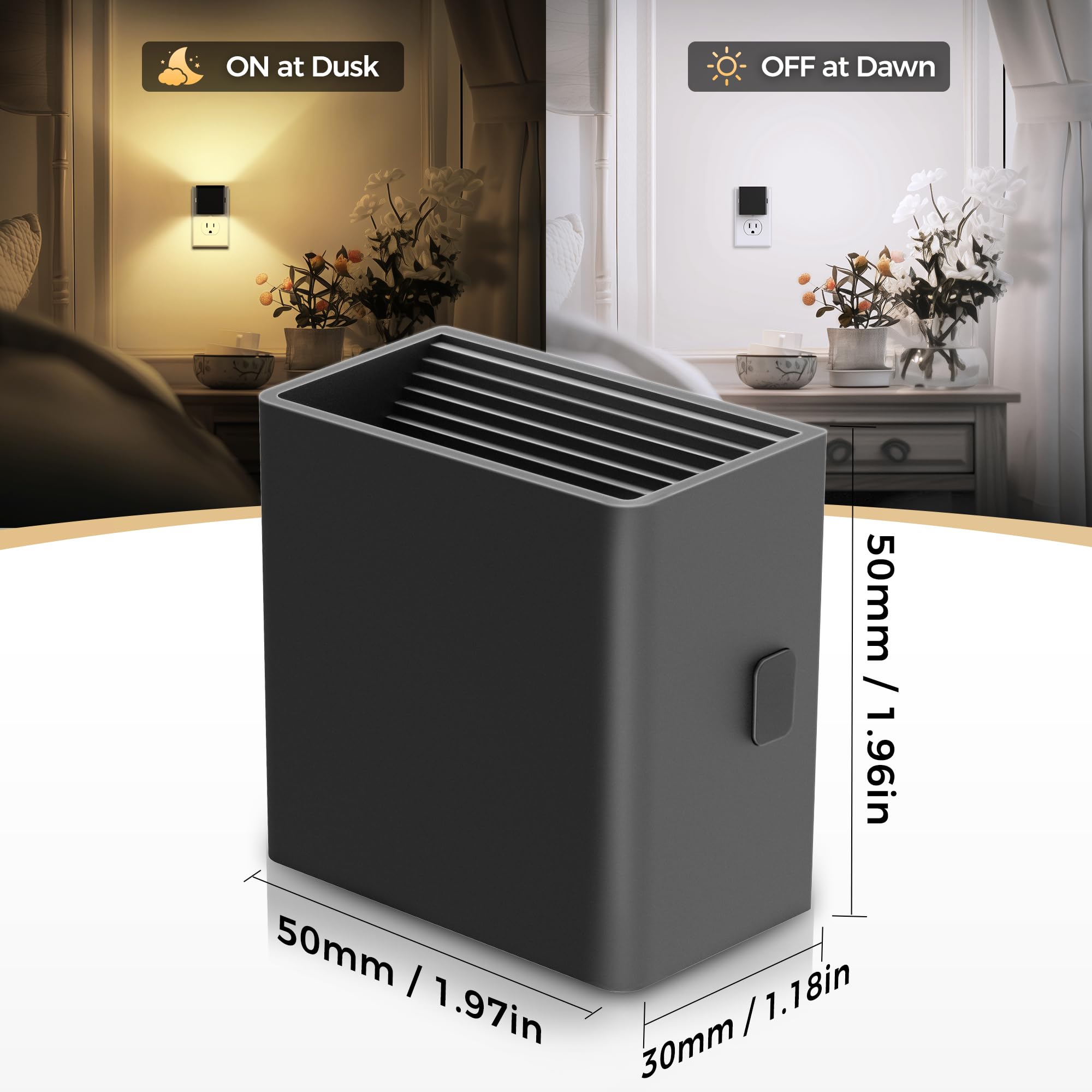 DORESshop Night Lights Plug Into Wall, 2 Pack, Dusk to Dawn Sensor, 3 Color Temperatures, Plastic, Multicolor, Model D-GY10608US-2