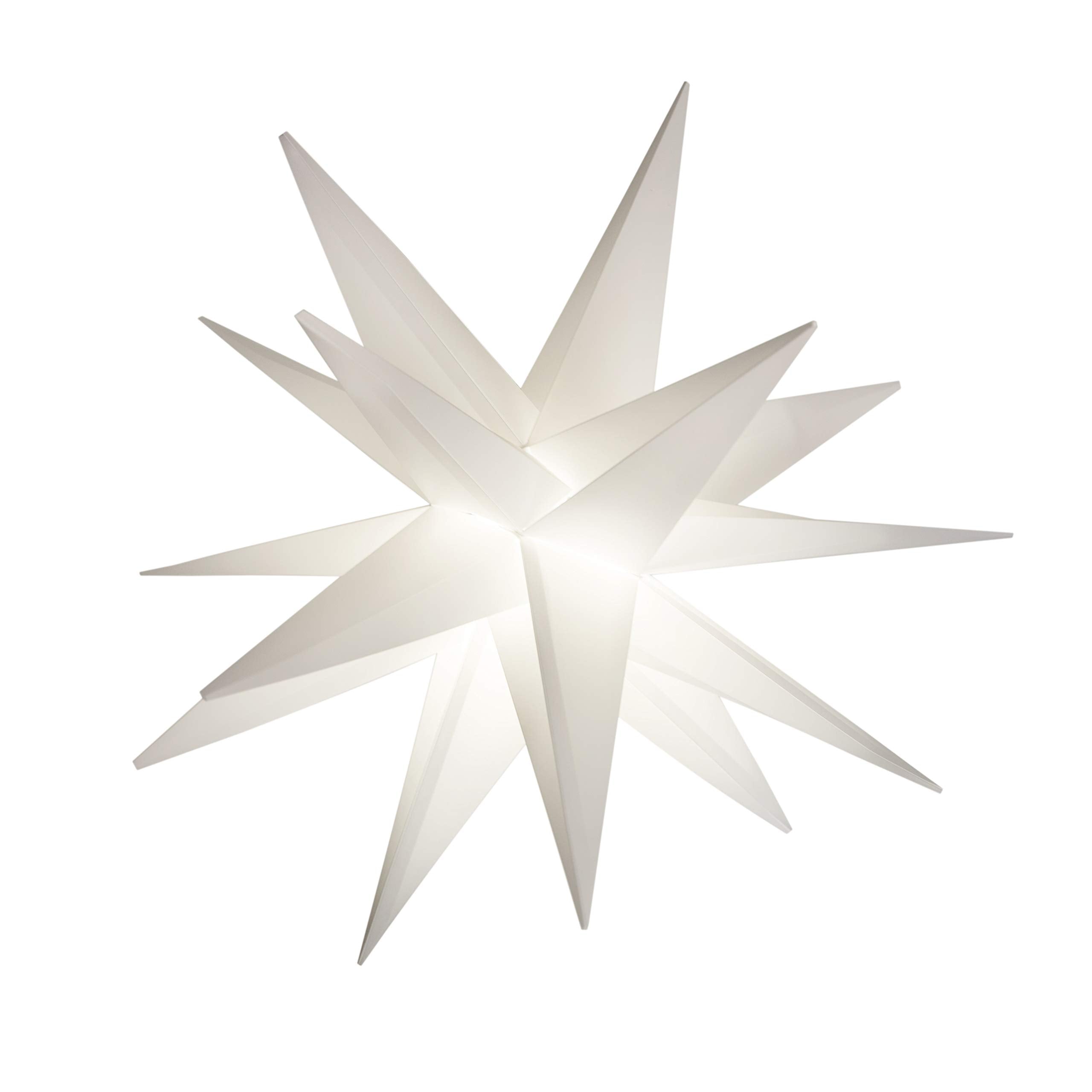 Elf Logic Large 18    Easy Assembly Warm White LED Moravian Star - Hanging Outdoor Christmas Light - Use as Holiday Decoration, 