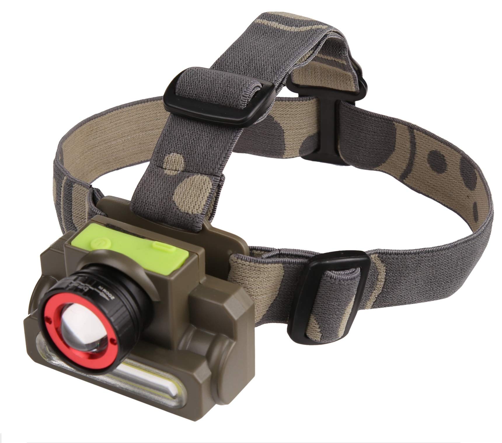 DOCOSS-2 in 1 -Zoomable Ultra Bright Waterproof Cree Rechargeable Headlamp Headlight Head torch Weatherproof LED Flash Light Spo