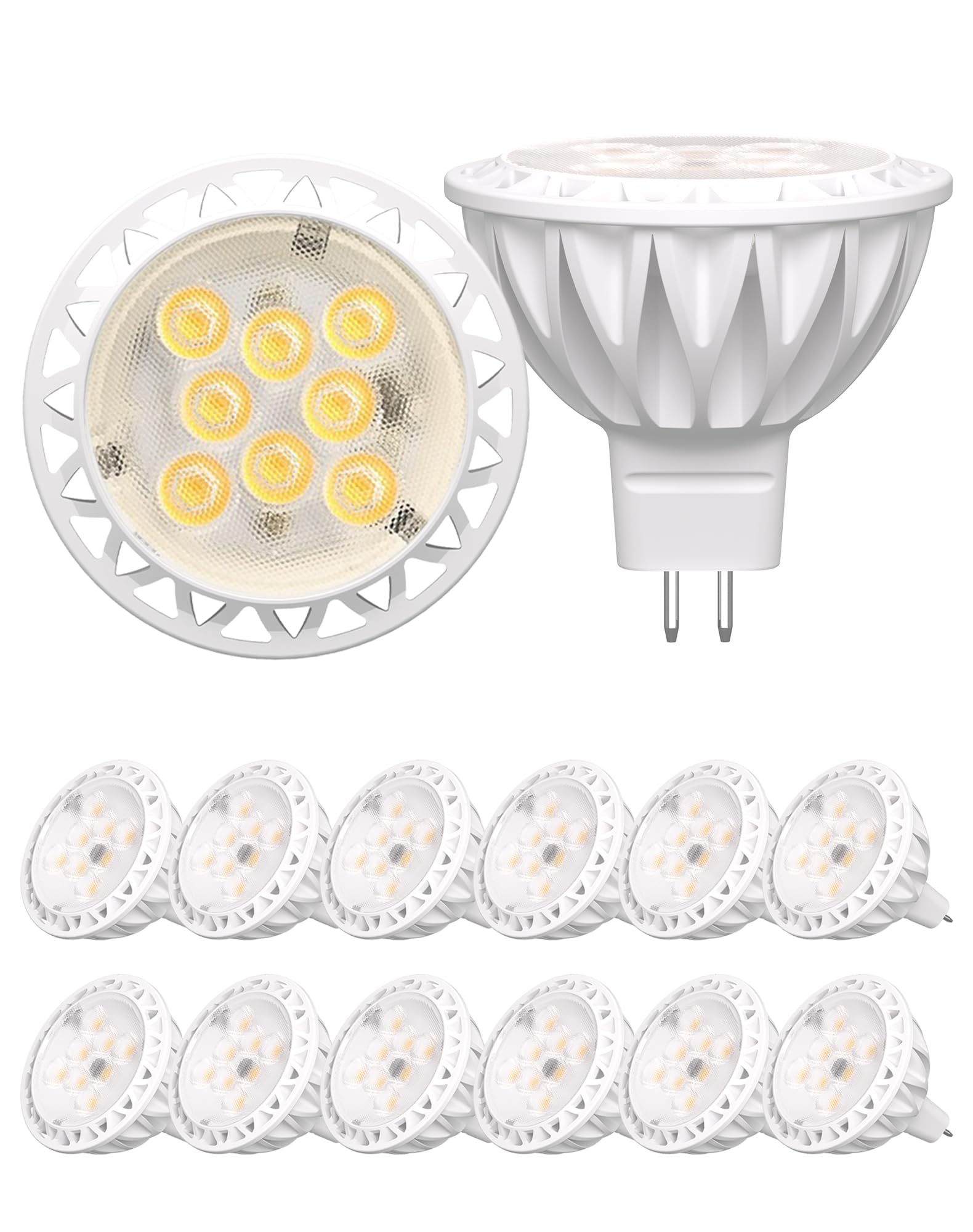 Gohdlamp 12 Pack Mr16 Led Bulbs, 50 Watt Equivalent Landscape Light Bulbs, 4000K Neutral White 5W Gu5.3 Mr16 12V Spotlight Bulb,