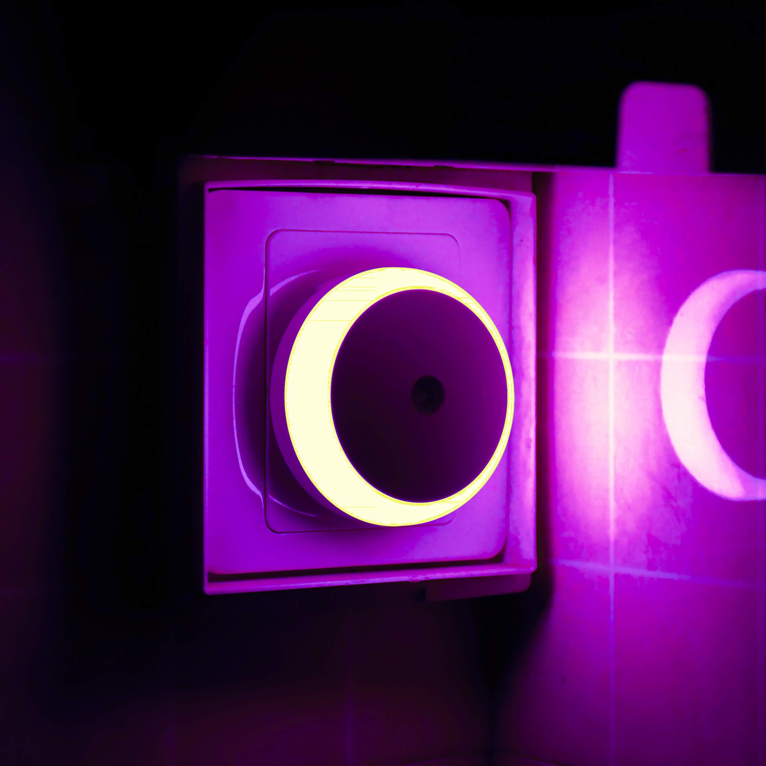 myCozyLite LED Night Light, Plug-in Color Nightlight, Round Pink Night Light, Dusk to Dawn Sensor, Energy Saving, 2 Pack