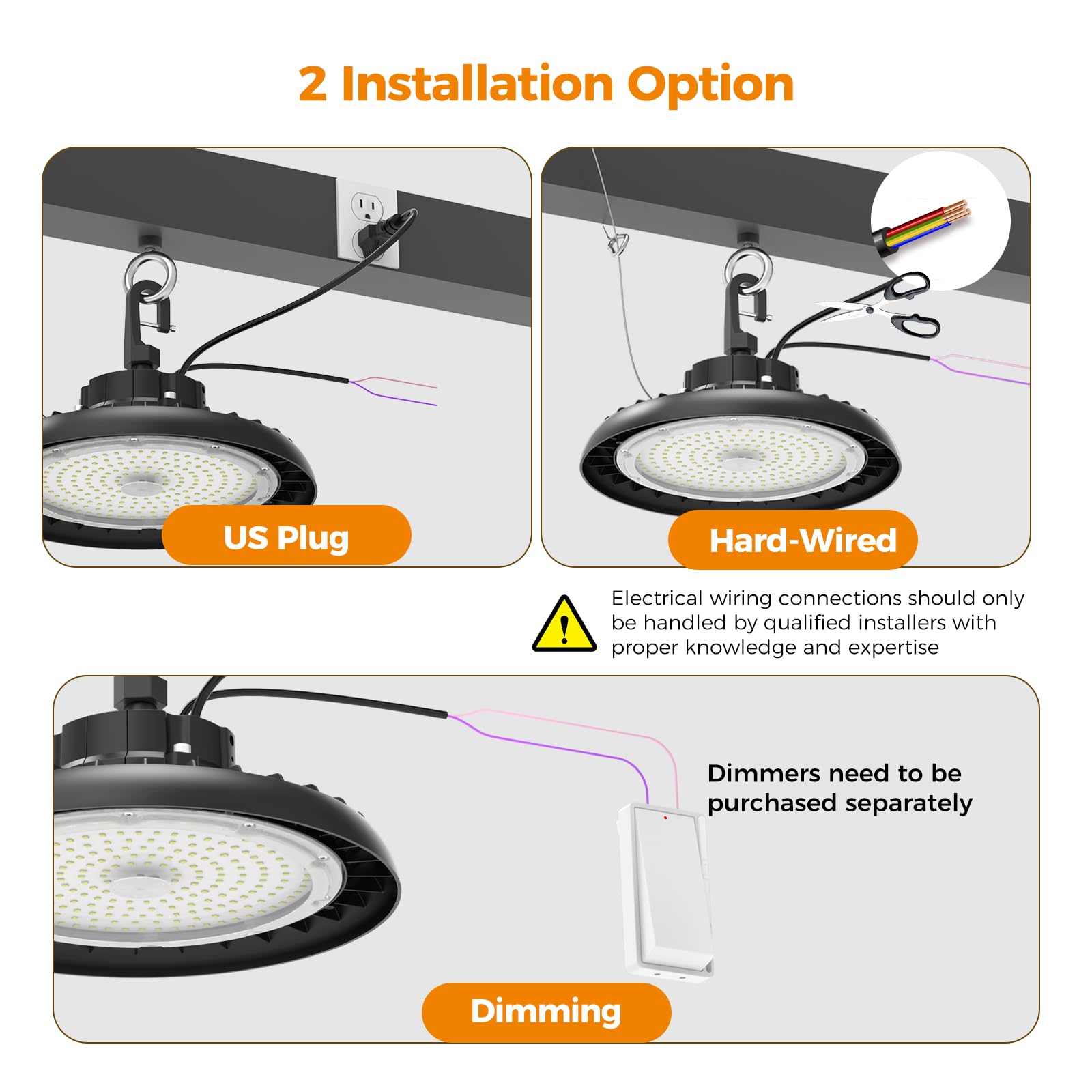 High Bay Lights Led Ufo Light 240W Led Shop Lights 6000K Ip65 Commercial Bay Lighting Fixture 43200 Lm Super Bright  5Ft Cable Plug & Play For Warehouse Factory Garage Workshop Barn 24 Pack