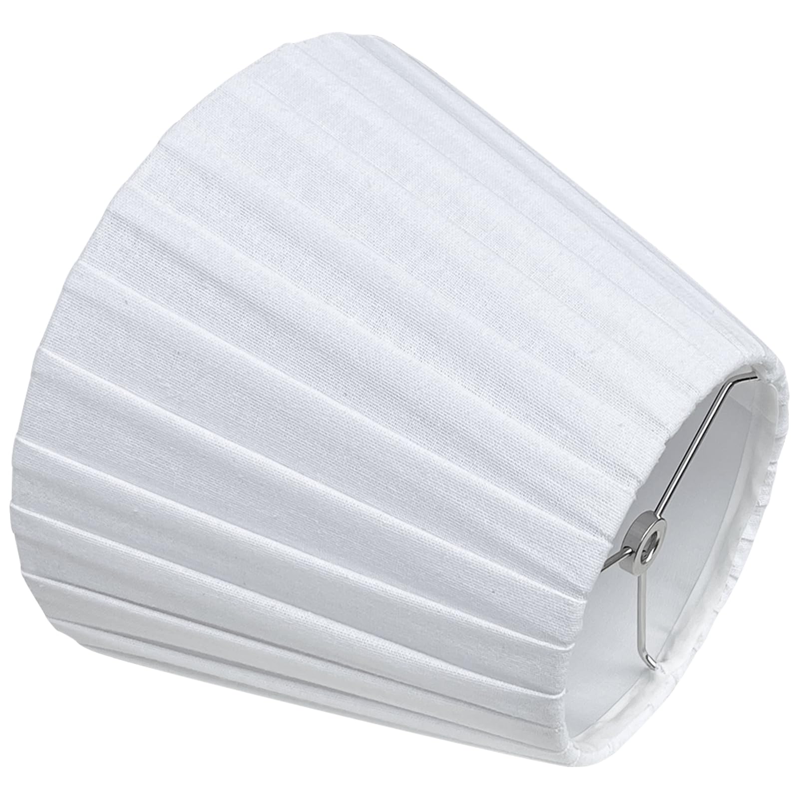 TOOTOO STAR Small Lamp Shade, White Pleated Linen, 6x10x7.5inch, Bell Shade, Model 0221WH
