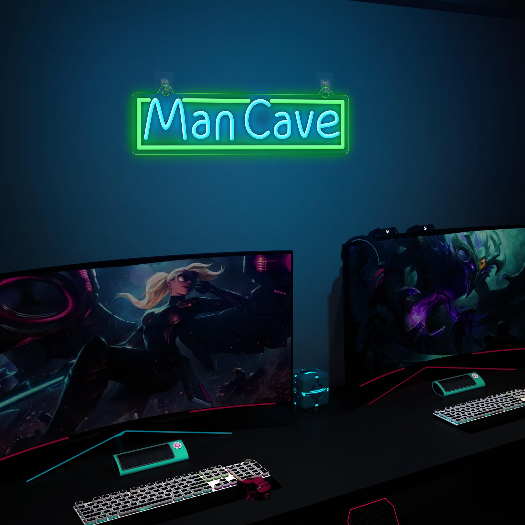 YuanDian Neon Sign for Gamer Room Wall Decor, Blue, 16 x 4.68 inches, Model NE