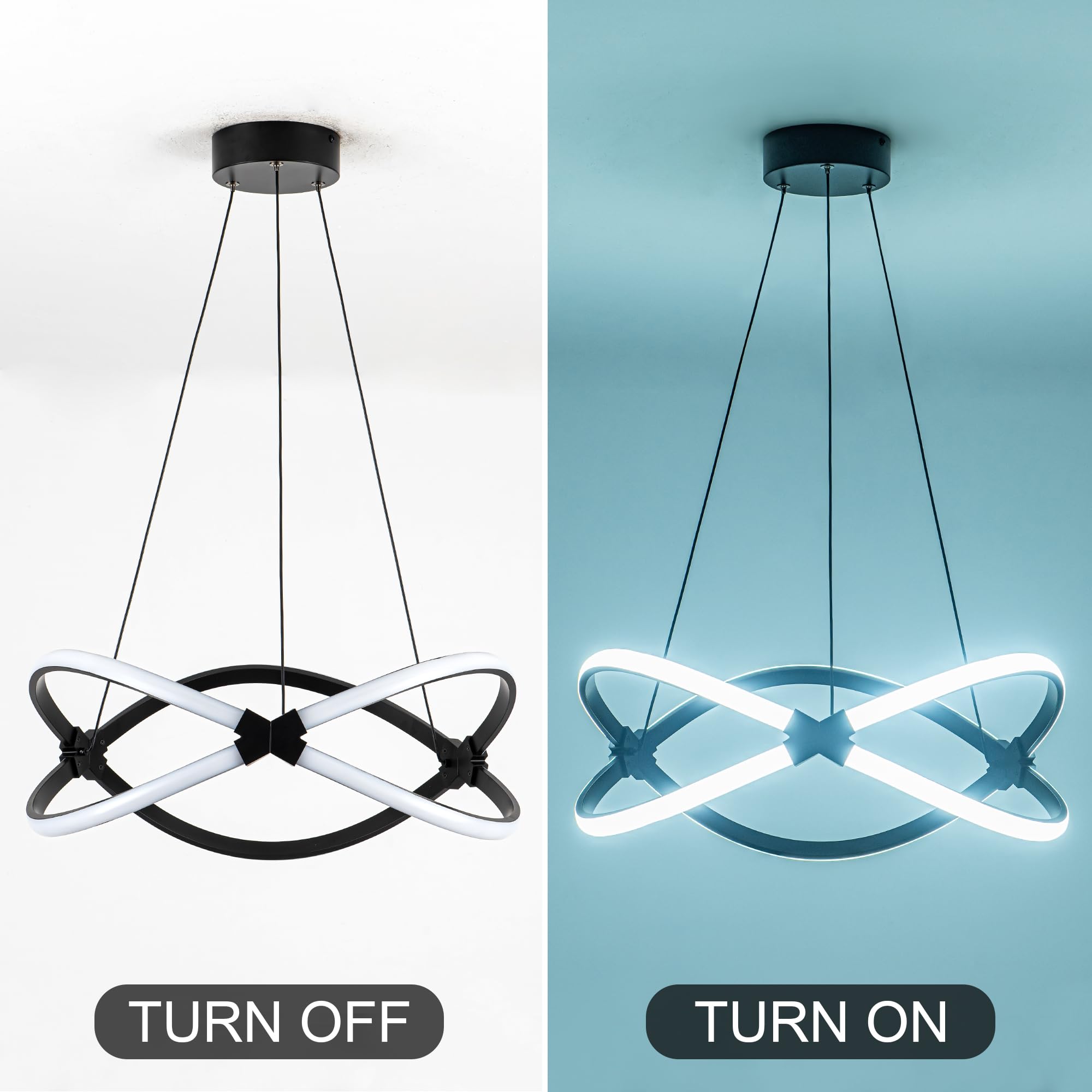 Mayna Led Pendant Light Fixture,Modern Led Chandelier With Circular Ring Shape, Adjustable Height Island Light Fixture For Kitch