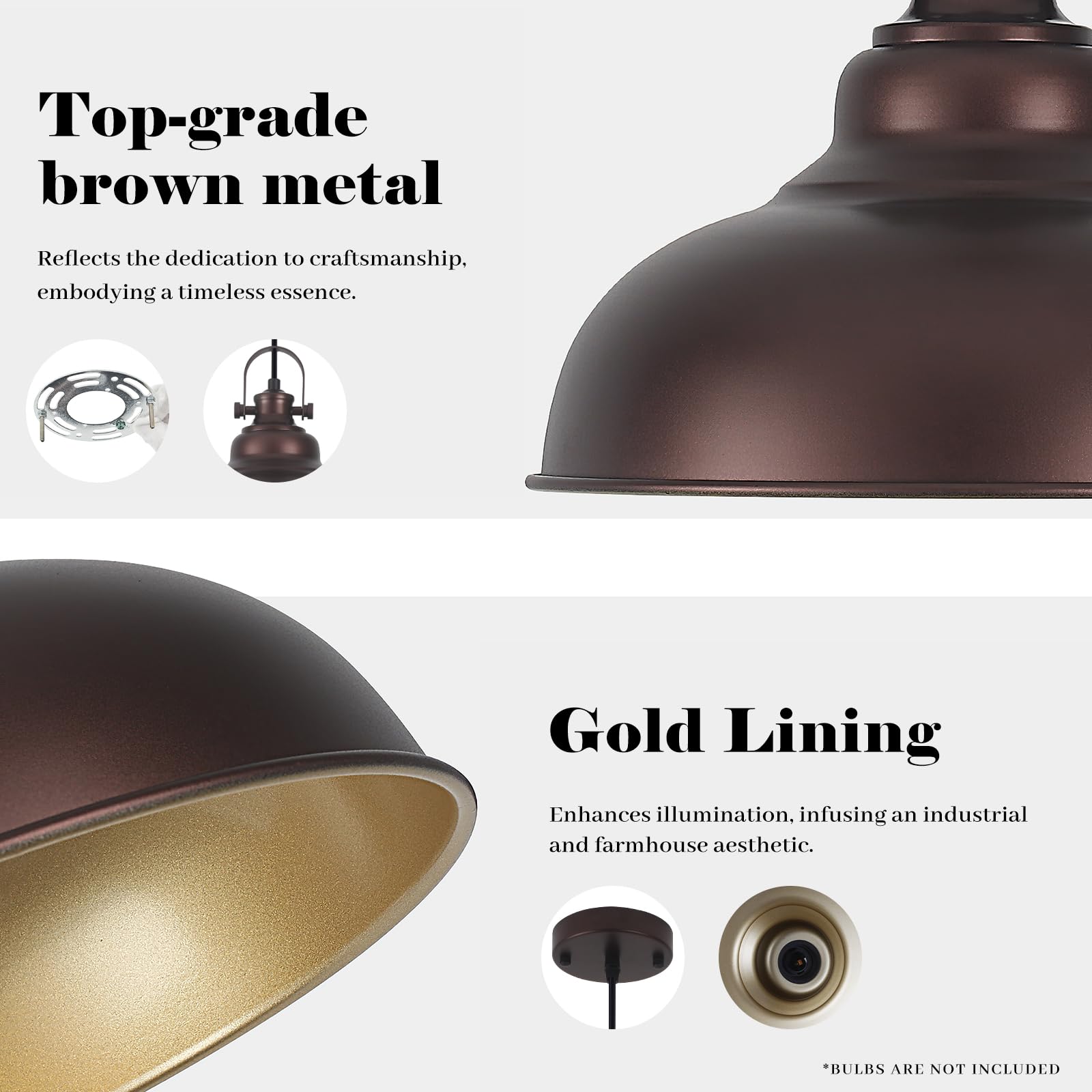 Guihualove Bronze Pendant Lights Kitchen Island, 2 Pack Kitchen Island Lighting, Farmhouse Pendant Light Fixtures (11.41'' W), I