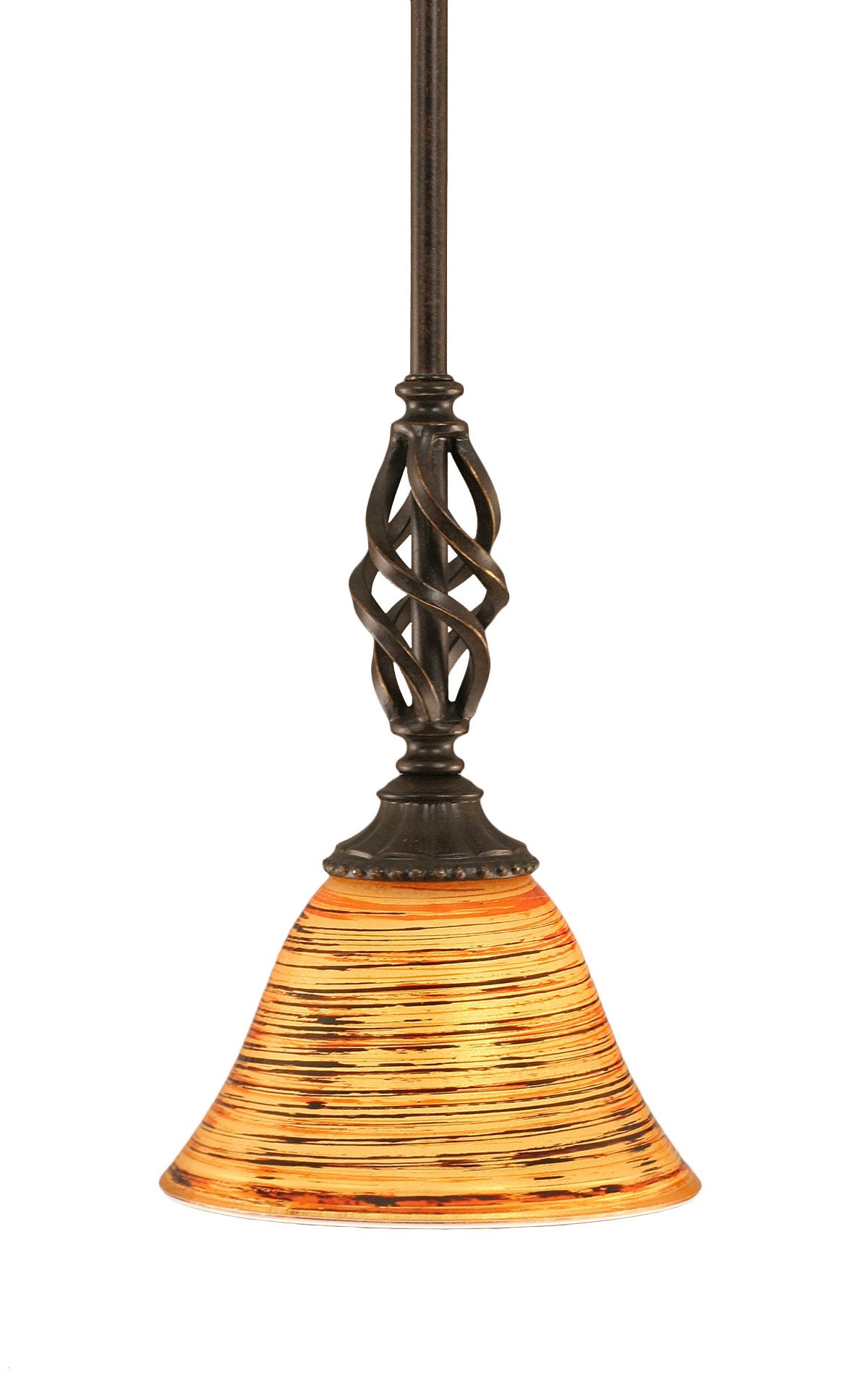 Toltec Lighting Elegante 1 Light Mini Pendant in Dark Granite (80-DG-454)