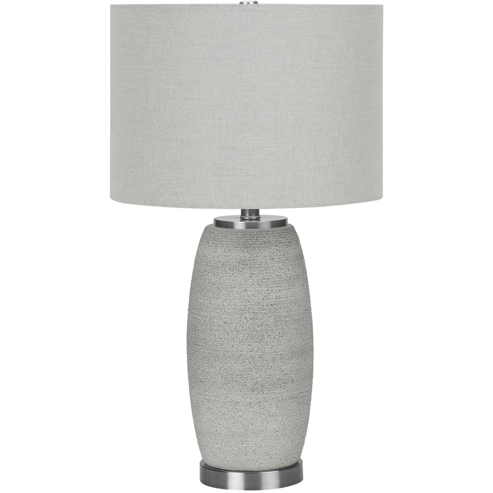 Monarch Specialties 9711 Lightingtable Lamp, Grey Ceramic, Shade, Modern Lighting-25 H Table, 14&quot; L X 14&quot; W X 25&quot; H