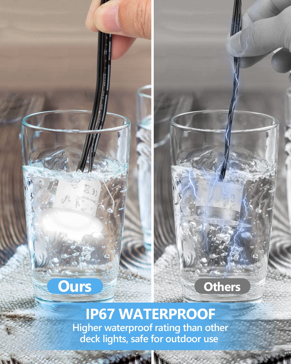 Hiboitec 16 Pack Recessed Led Deck Lights, 12V Waterproof Outdoor Stair & Step Lighting, White