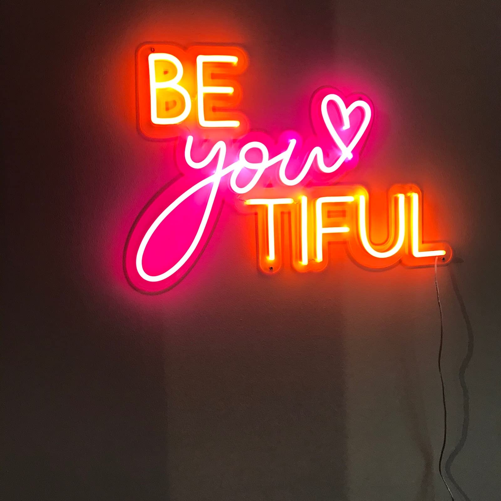 Cionaor Custom Neon Signs, Handmade Personalised Neon Lights Sign For Wall Decor/Bedroom/Birthday Gift/Weddings/Events/Business Logo (30Inch, 3Line)