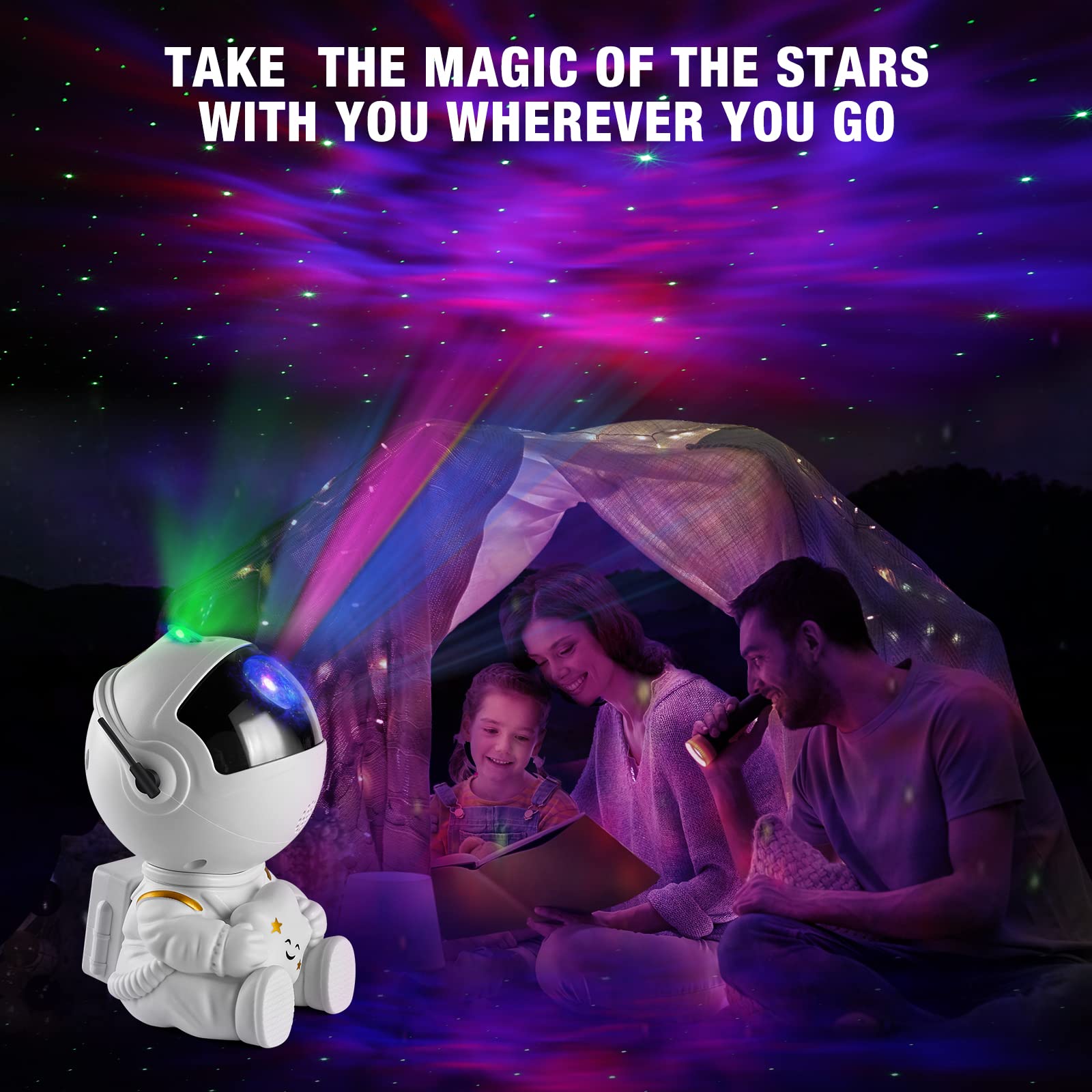 XHSY Astronaut Projector Star Projector Galaxy Light CKM-0002 Plastic White2