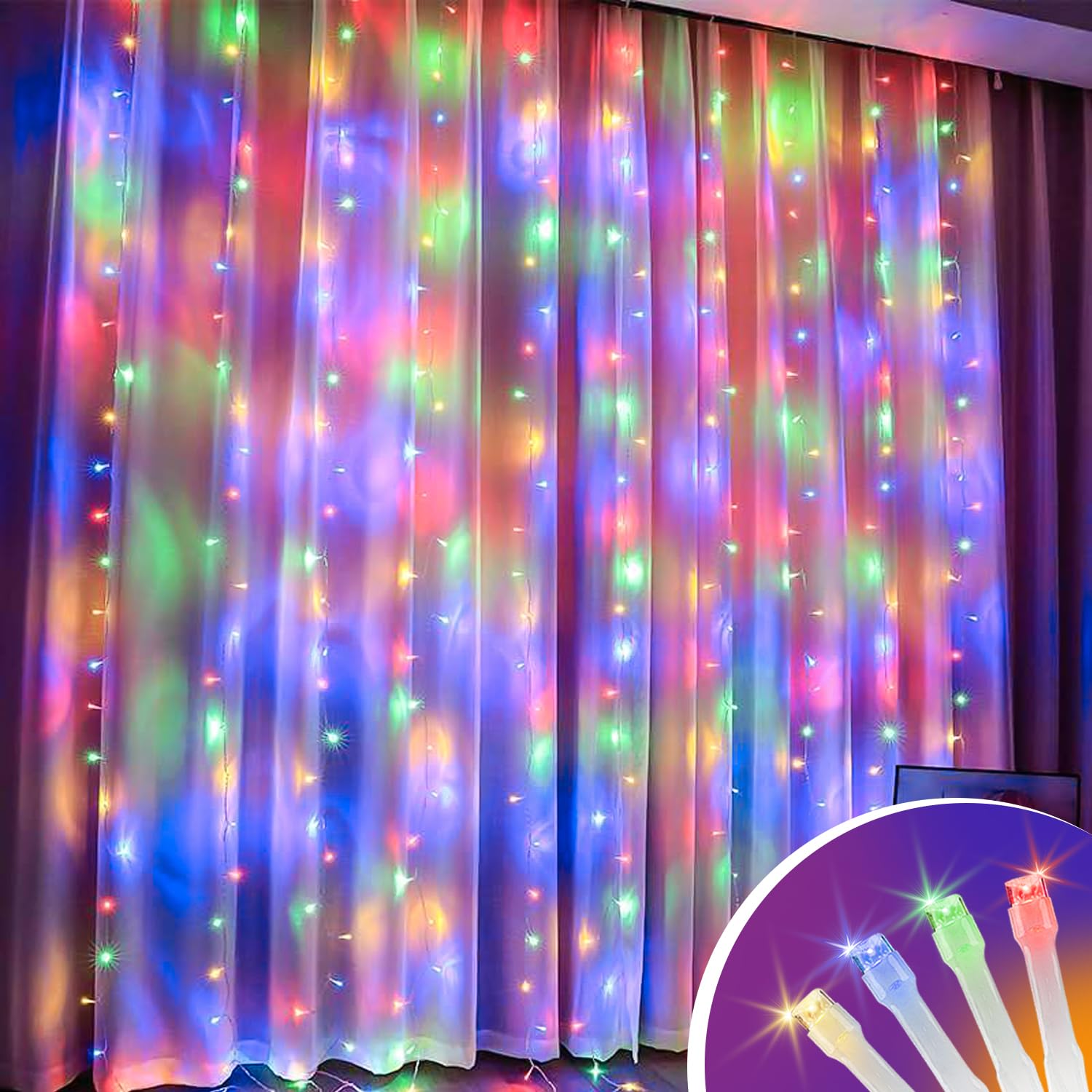 Wastroyal 70Ft 210 Led 4-Color String Lights  Seasonal Fairy Lights With 8 Modes  Waterproof Indoor Outdoor Decorative Lighting For Christmas  Parties  Wedding  Patio