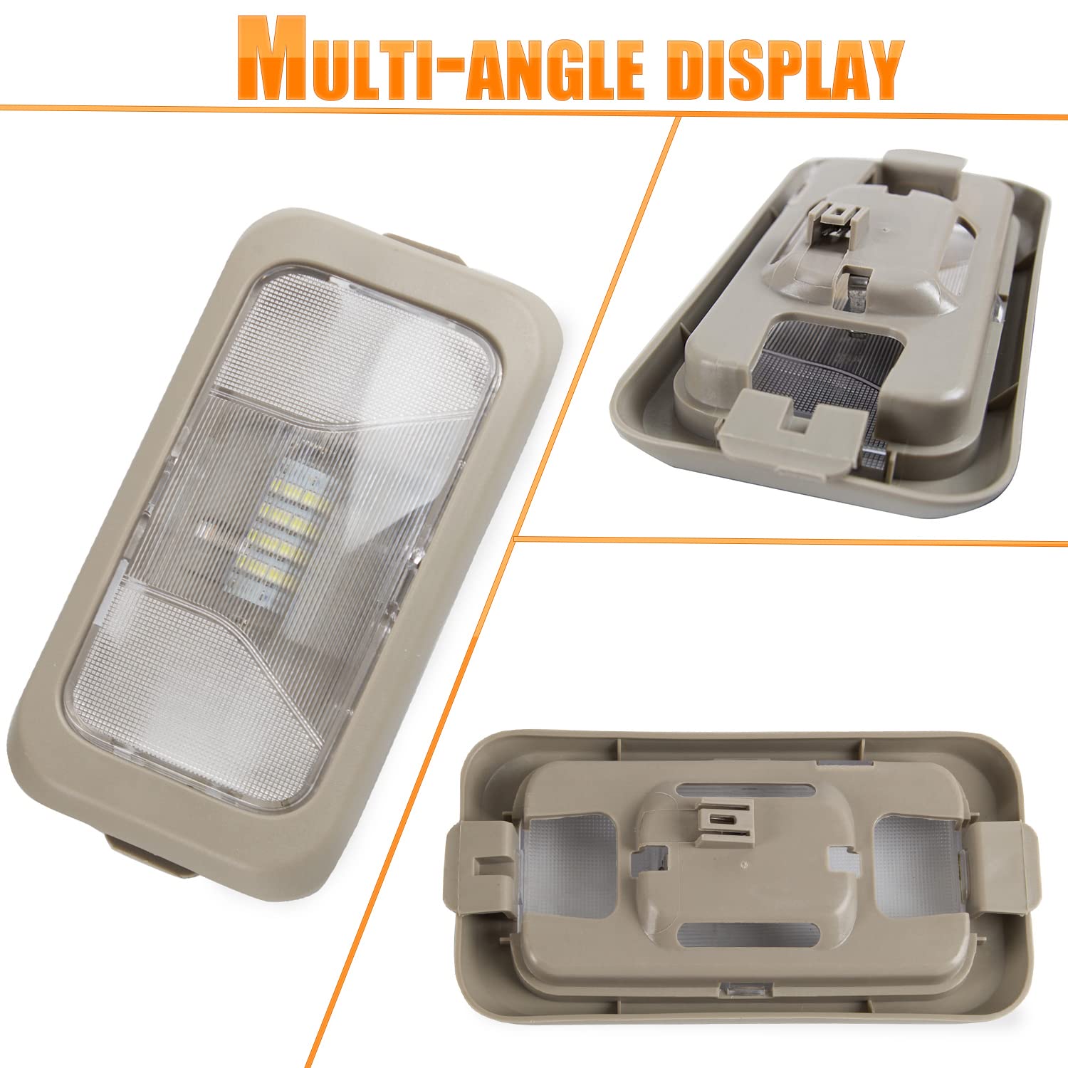 RANSOTO Off-White Car Interior Dome Roof Light Lens with Housing for 2004-2008 Chevy Colorado GMC Canyon Replacement 15191866 15114473