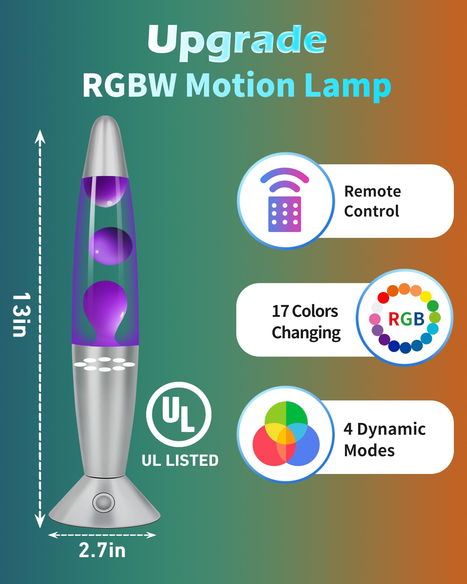17 Colors Changing Liquid Motion Lamp With Remote: 13.5 Purple Led Night Light For Kids mature-themeds - Relaxing Table Lamp For Bedroom Office - Glitter Mood Lighting For Home Decor Christmas Decorations