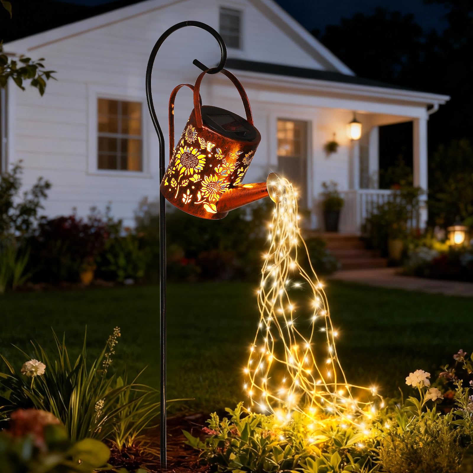 ZKLiLi Sunflowers Solar Lights Outdoor Garden Sunflower Gifts  Gardening Gifts  Solar Watering Can Lantern for Garden  Patio  Yard  Pathway Lantern Plant Decoration