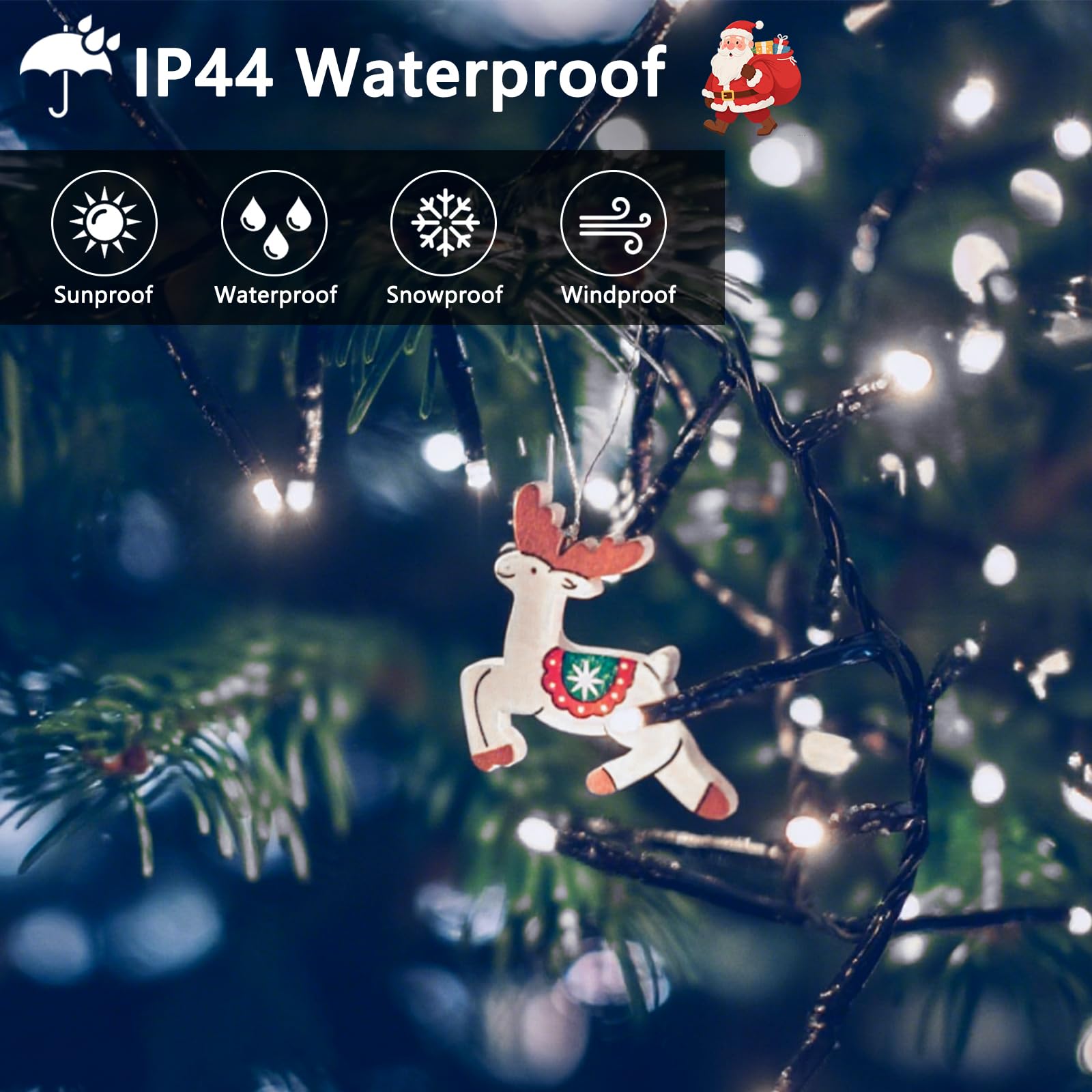 75Ft 1500 Led Cluster Christmas Lights  Christmas Tree Lights Outdoor Indoor With 8 Modes & Timer & Remote  Fire ers String Lights Waterproof For Garland Party Xmas Decorations  Cool White