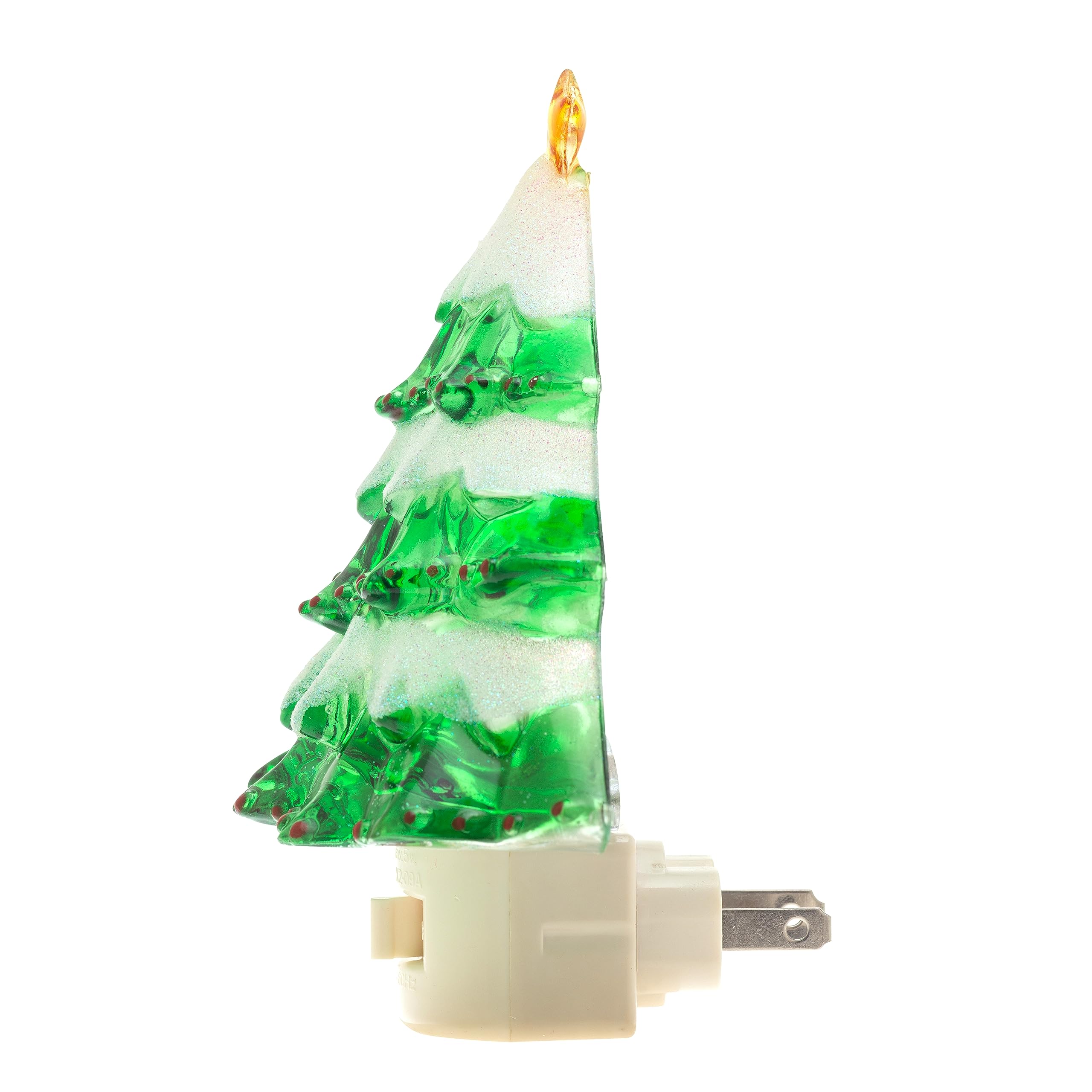 Creative Hobbies Snow Covered Christmas Tree Holiday Decor Night Lights - Includes 5W C7 And Rotational Socket With On/Off Switc