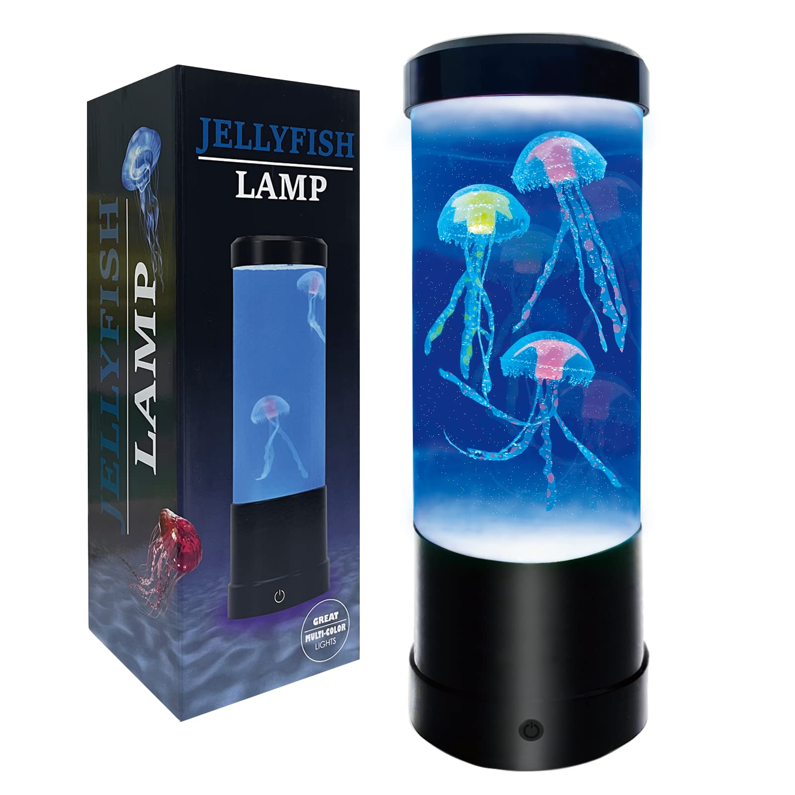 WTROESE Jellyfish Lamp - 7 Color Changing USB/Battery Night Light, Table Lamp3333, Black, Mood Lamp for Home, Office, Kids, Adults