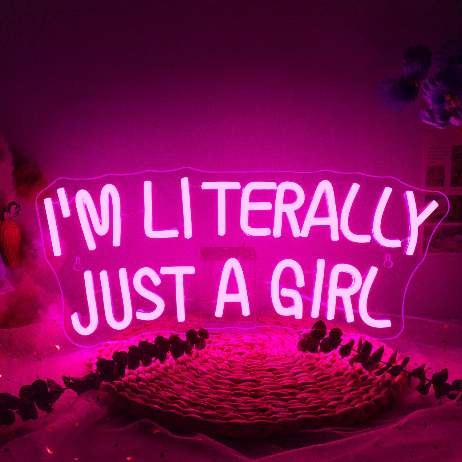 LUCUNSTAR Neon Sign - Pink LED Light for Wall Decor, Dimmable USB Connectivity, Perfect for Bedroom and Girlsroom Decor